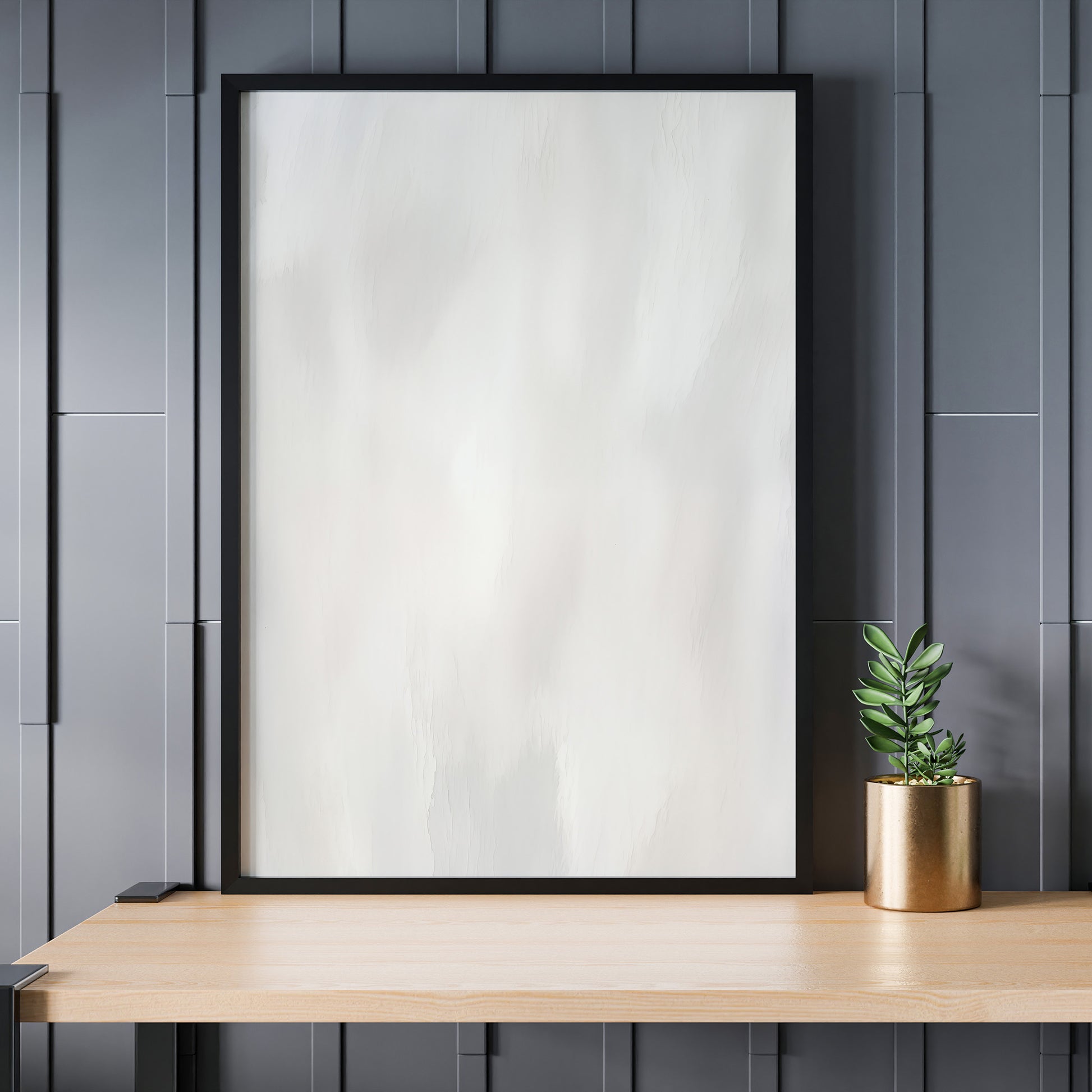 Design Concept No. 24 for White Serenity Modern Poster Art