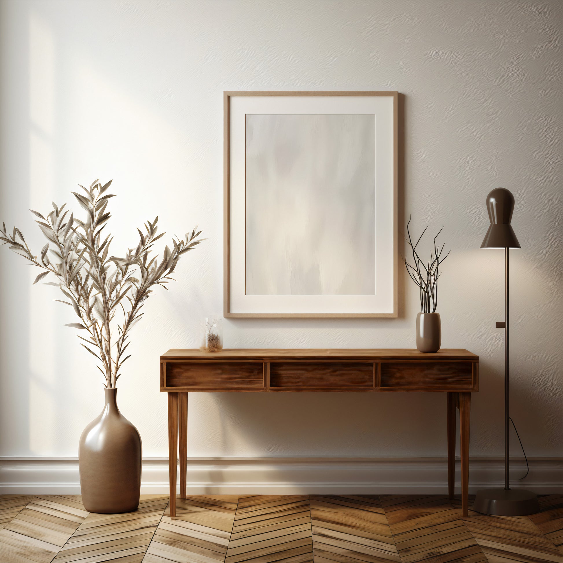 Design Concept No. 37 for White Serenity Modern Poster Art