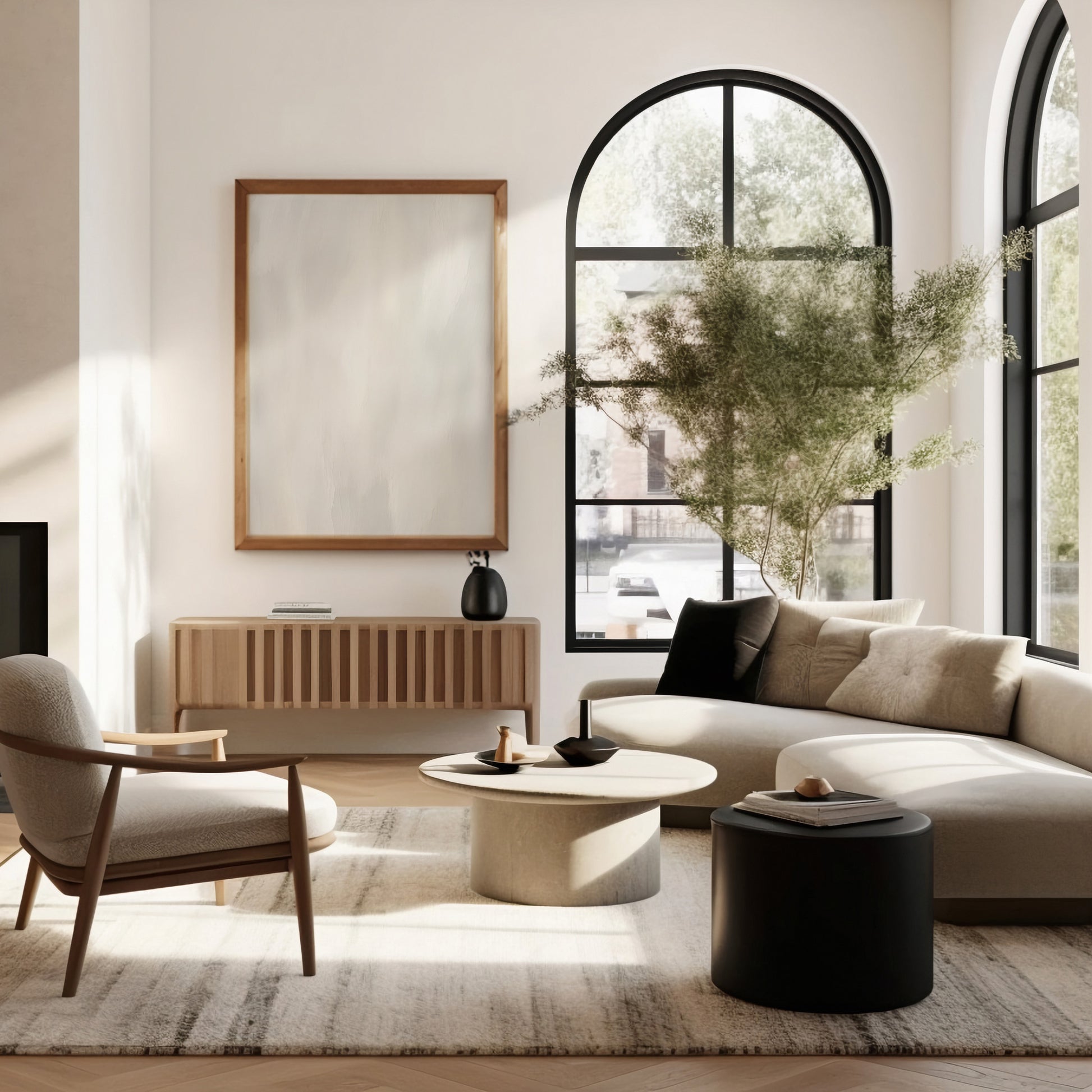 Design Concept No. 40 for White Serenity Modern Poster Art