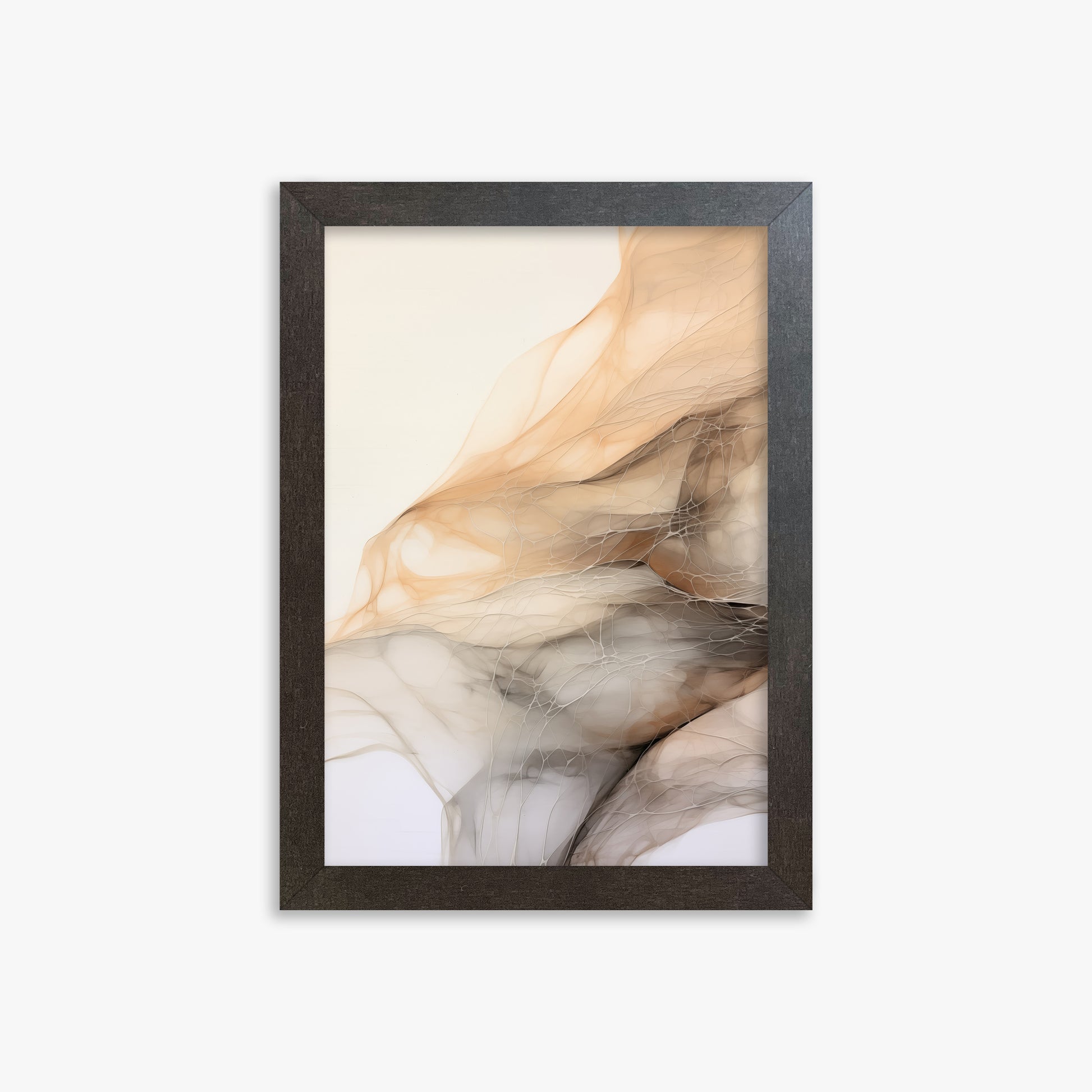 Sepia Vein Web, 21x30cm Framed Art Reproduction With Espresso Frame