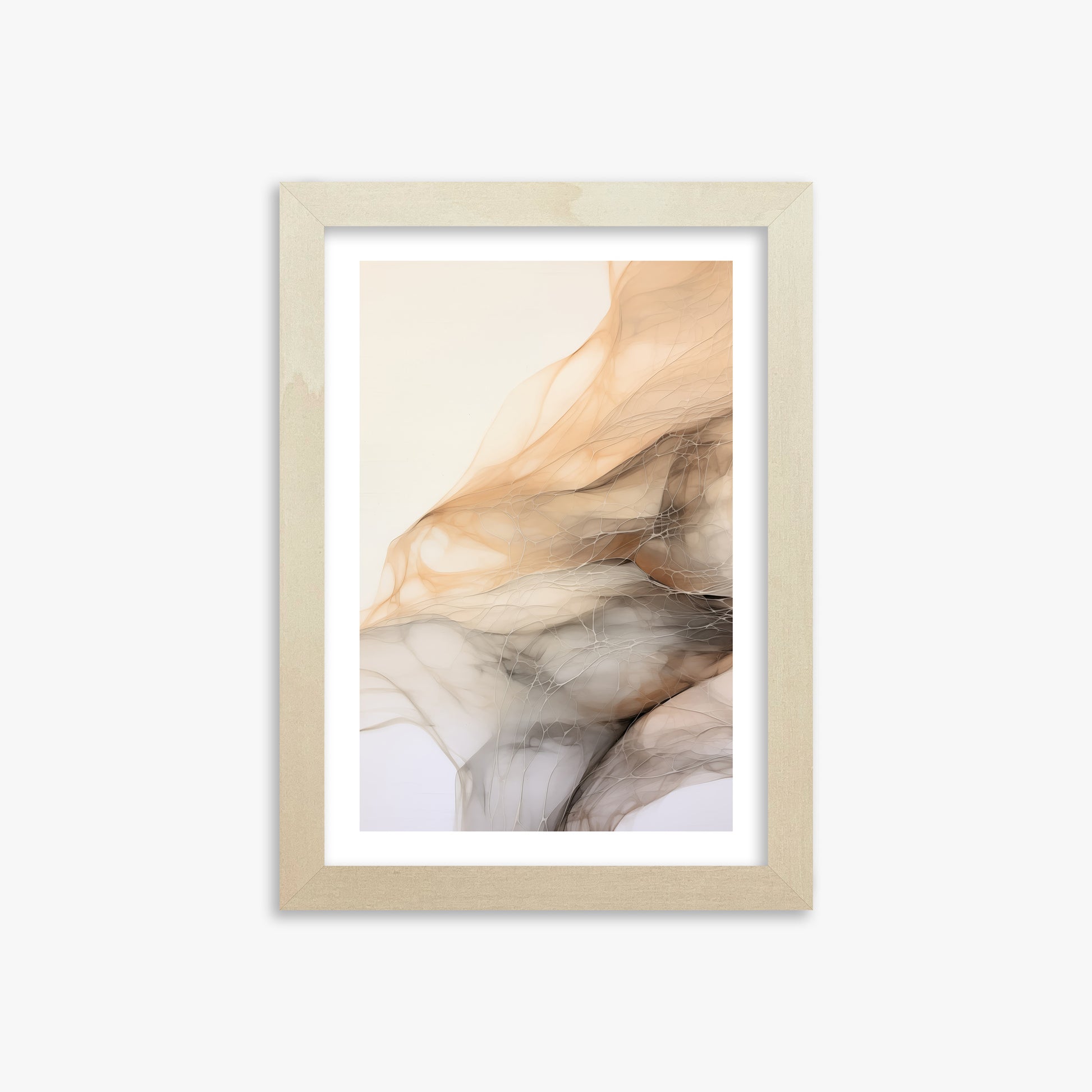 Sepia Vein Web, 21x30cm Framed Art Reproduction With Lime Wood Frame