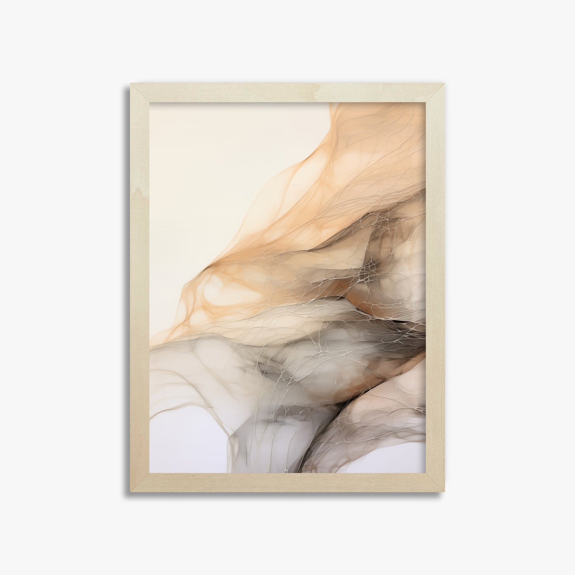 Sepia Vein Web, 30x40cm Framed Art Reproduction With Lime Wood Frame