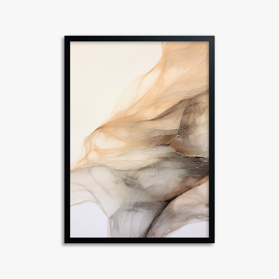 Sepia Vein Web, 50x70cm Framed Poster With Black Frame