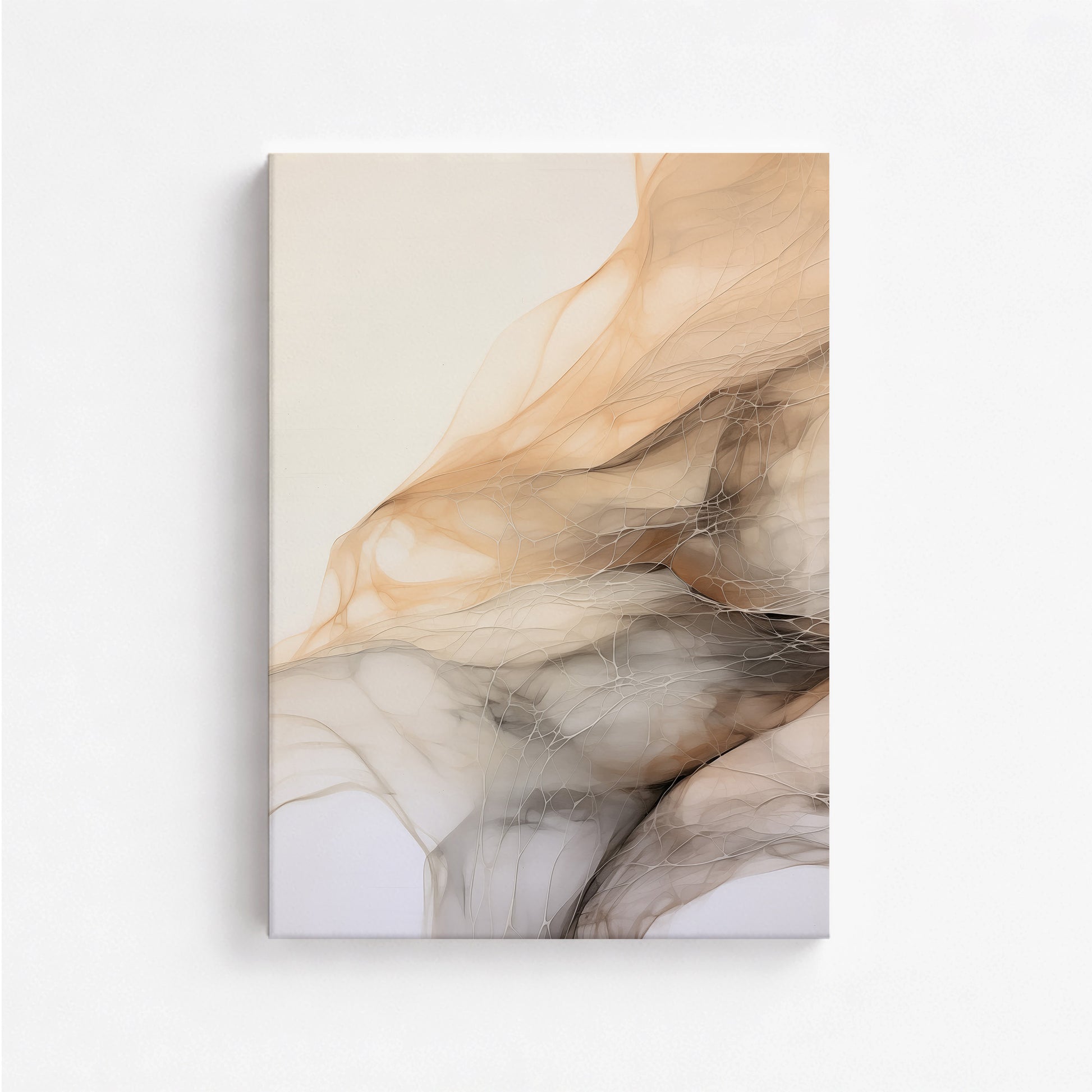 Sepia Vein Web, 50x70cm Satin Canvas Art Reproduction