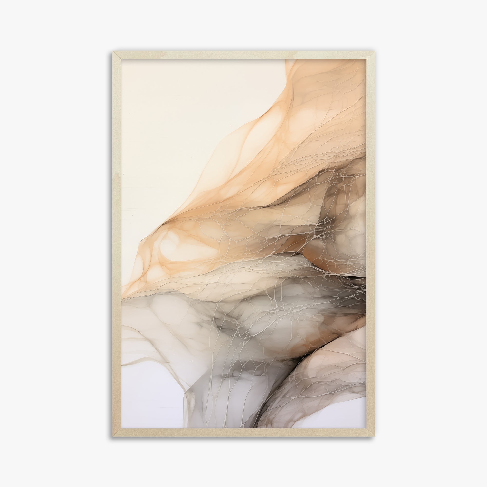 Sepia Vein Web, 61x91cm Framed Art Reproduction With Lime Wood Frame