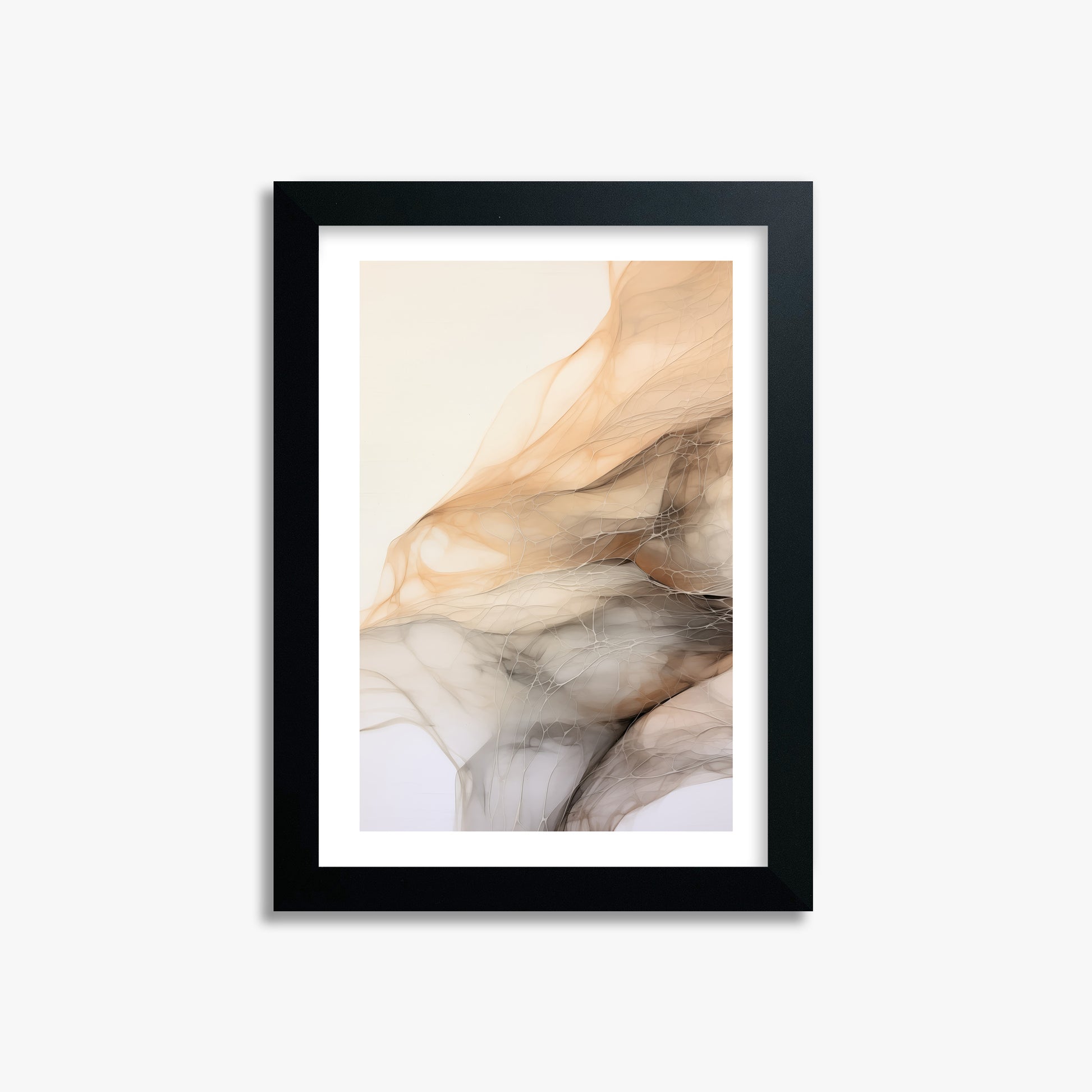Sepia Vein Web, 21x30cm Black Framed Art Reproduction