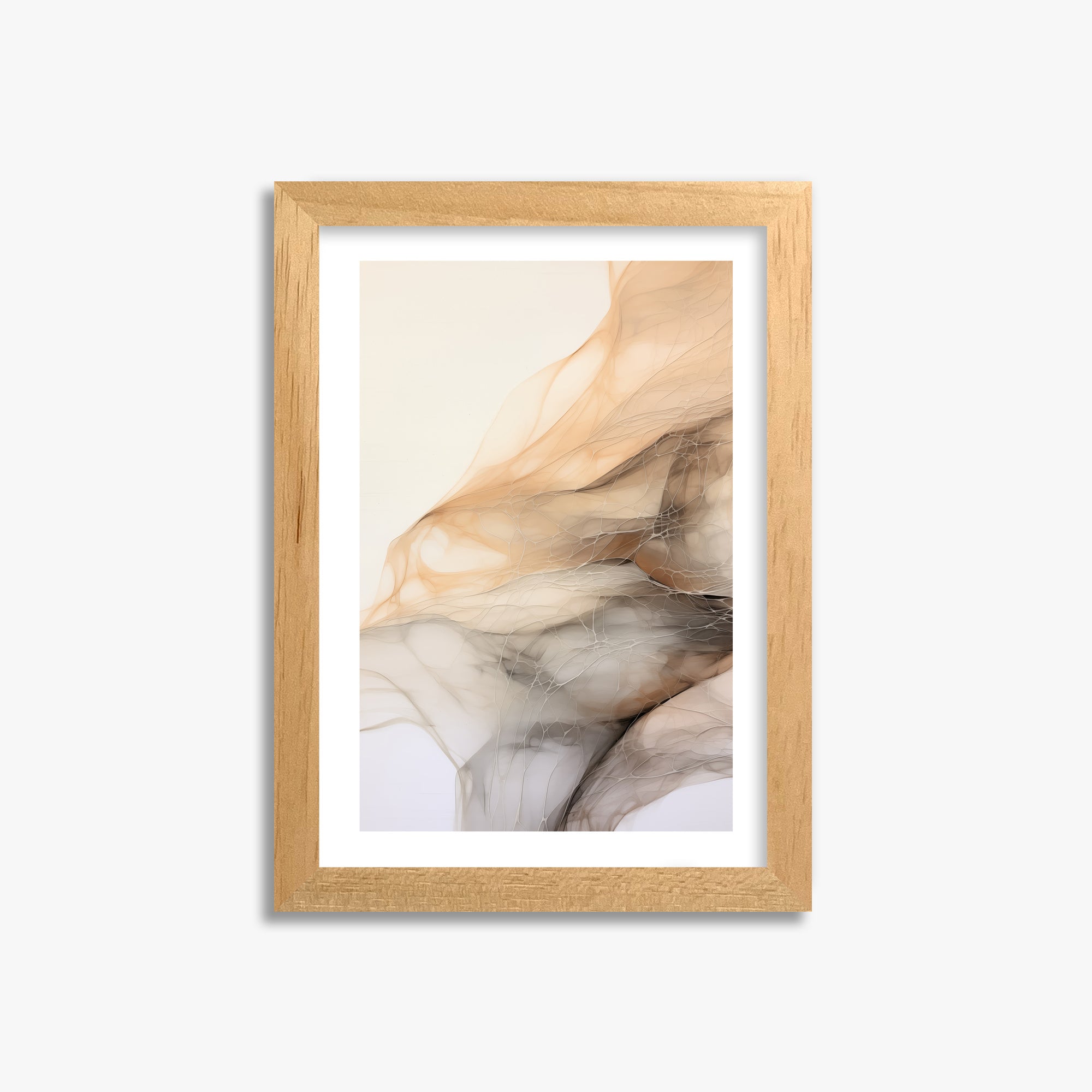 Sepia Vein Web, 21x30cm Oak Framed Art Reproduction