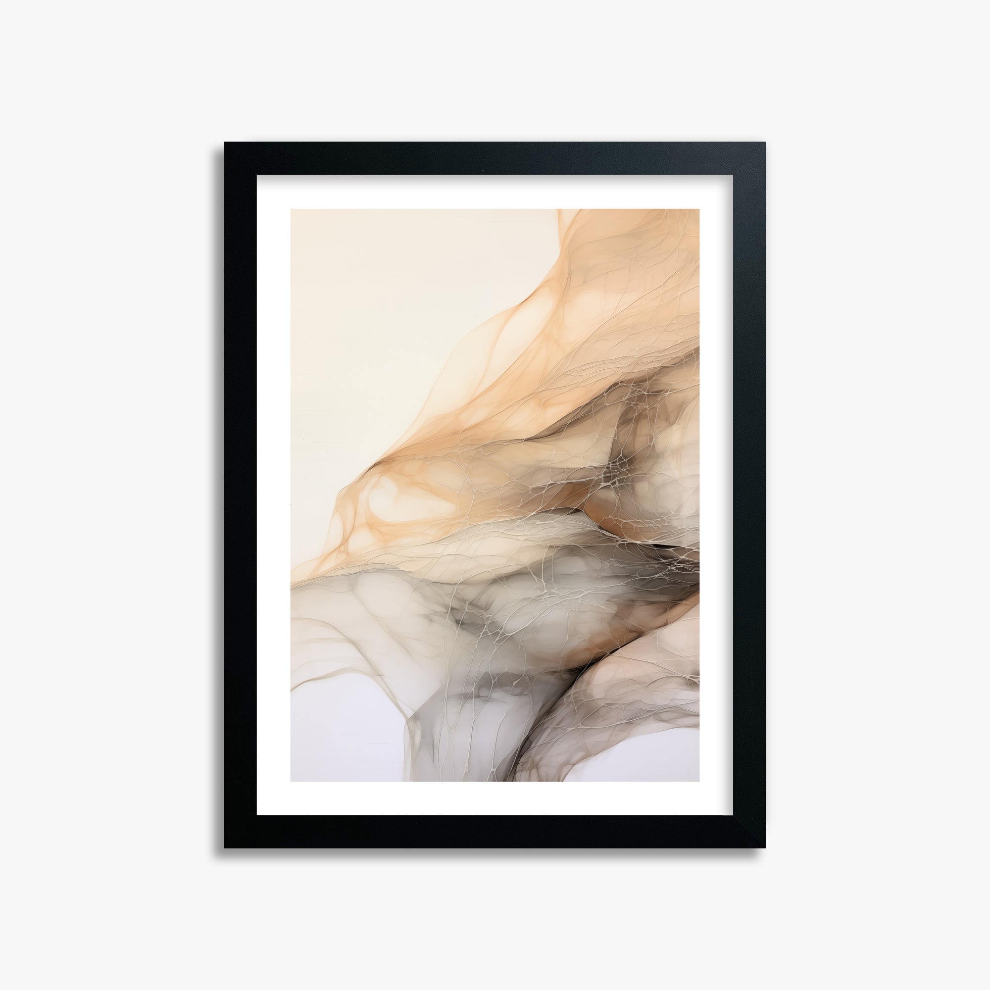 Sepia Vein Web, 30x40cm Black Framed Art Reproduction