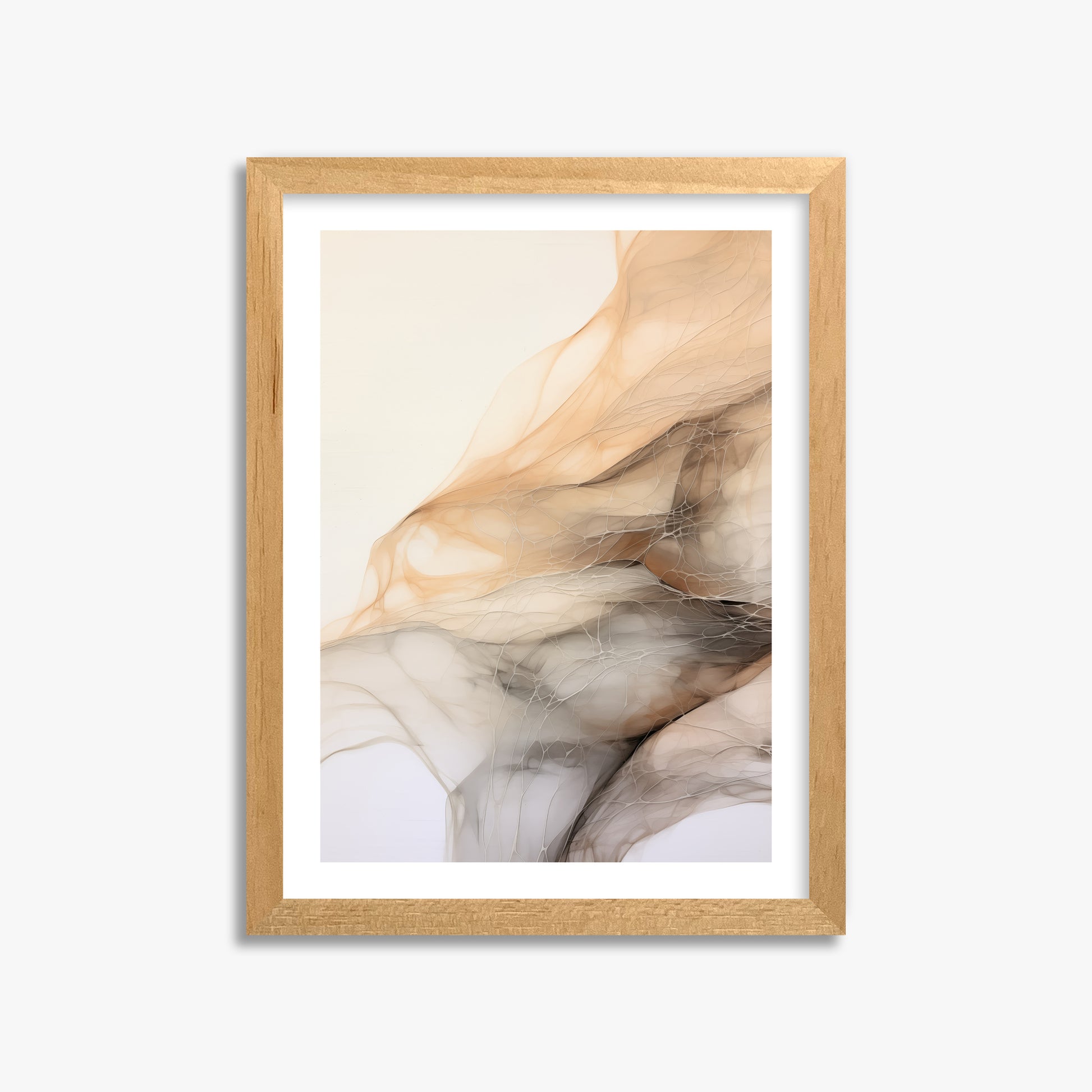 Sepia Vein Web, 30x40cm Oak Framed Art Reproduction