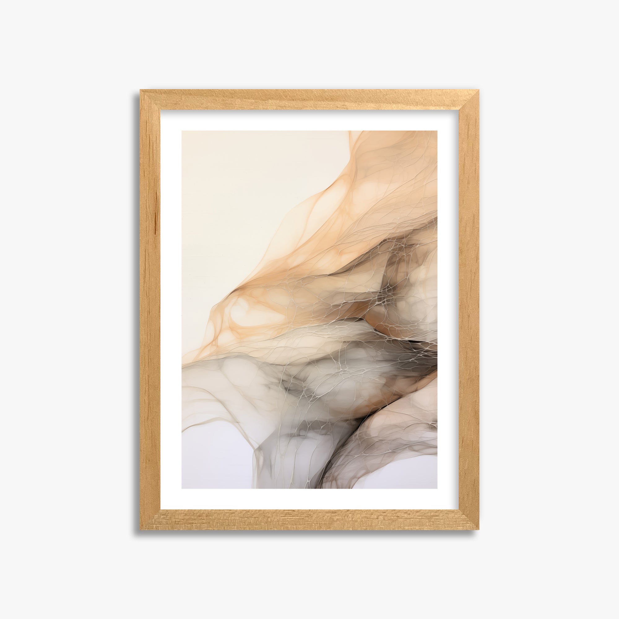 Sepia Vein Web, 30x40cm Oak Framed Art Reproduction