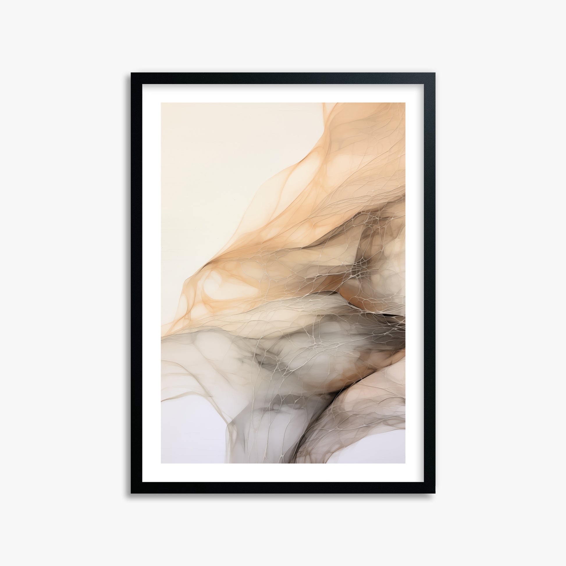 Sepia Vein Web, 50x70cm Black Framed Art Reproduction