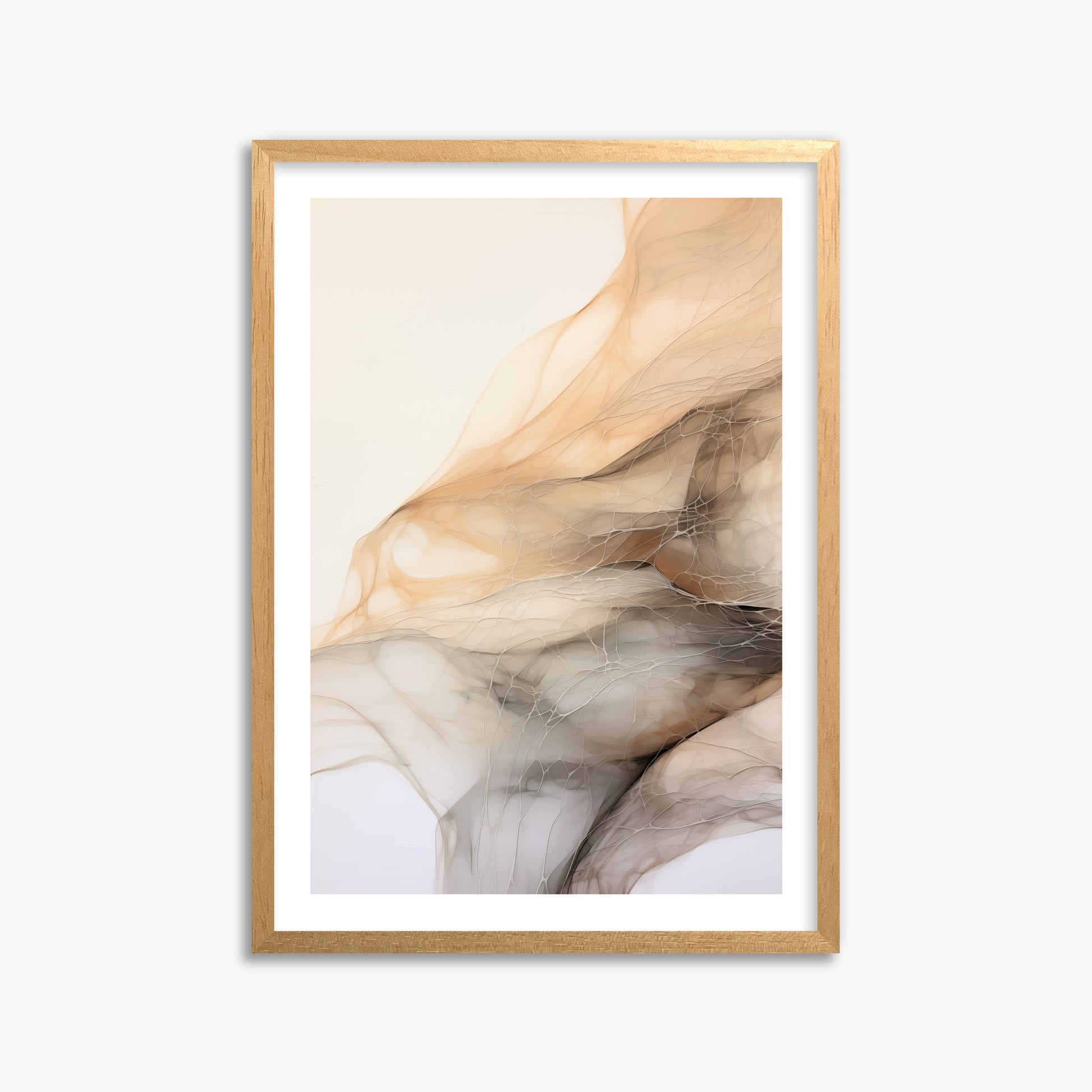 Sepia Vein Web, 50x70cm Oak Framed Art Reproduction