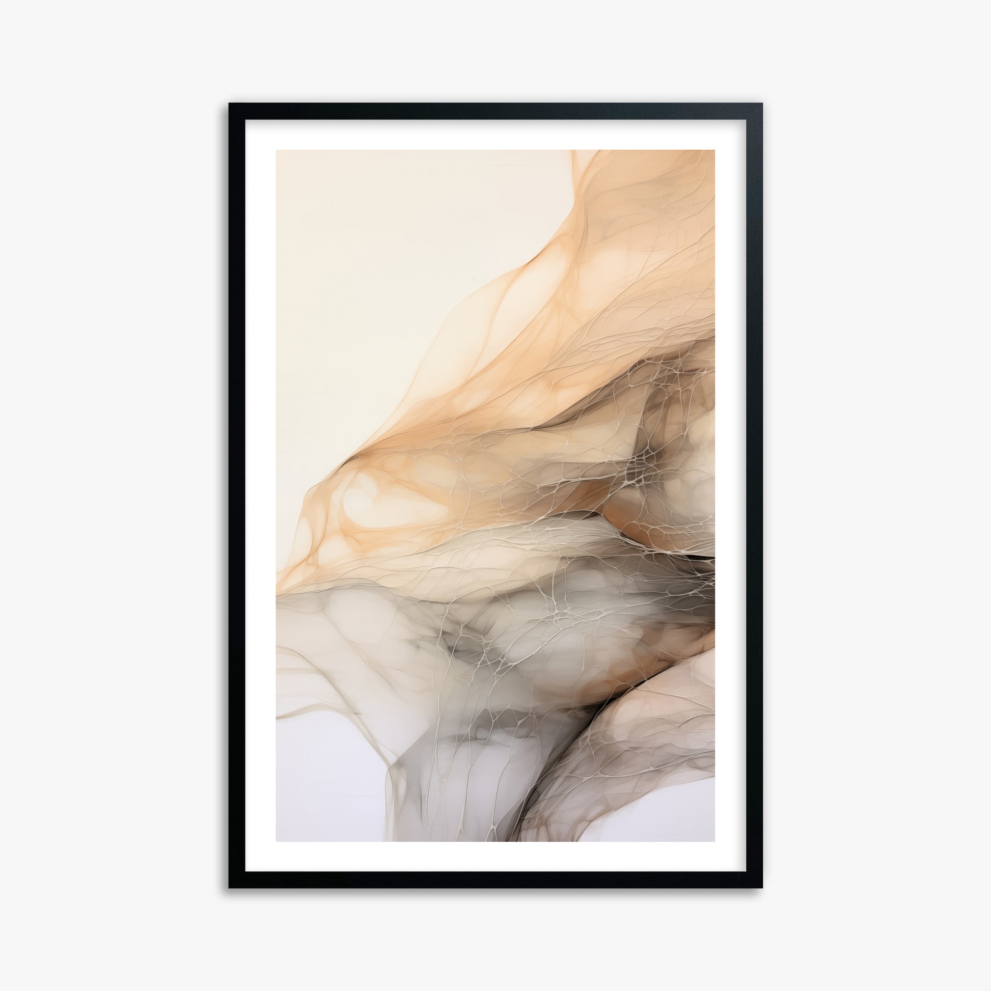 Sepia Vein Web, 61x91cm Black Framed Art Reproduction