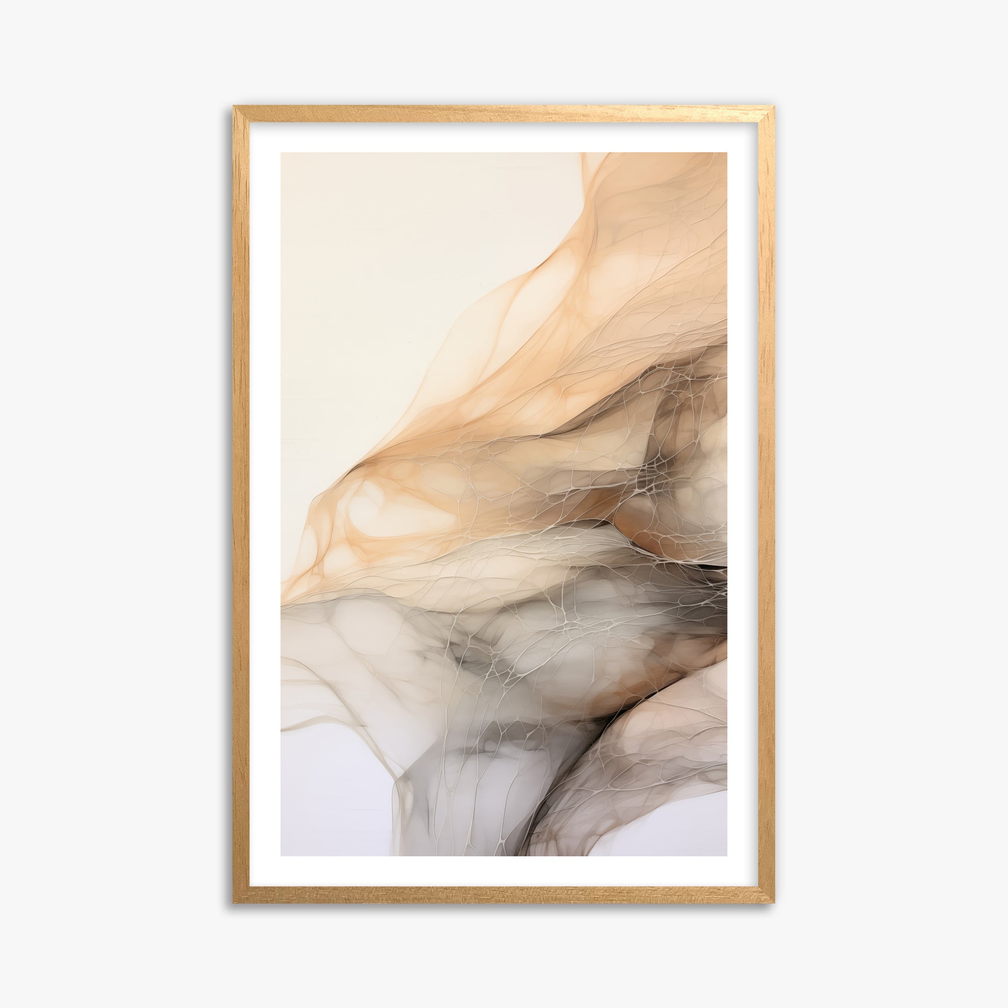Sepia Vein Web, 61x91cm Oak Framed Art Reproduction