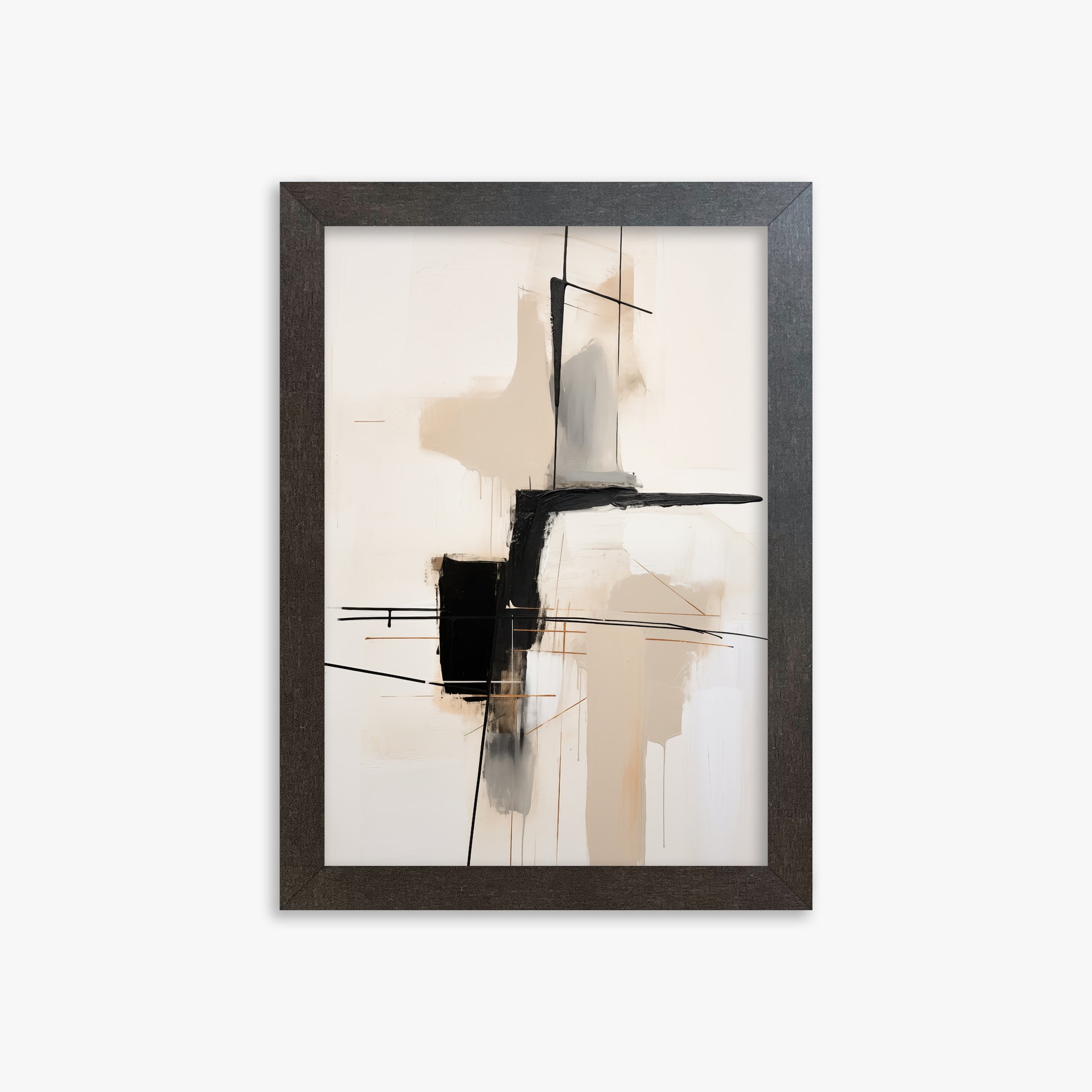 Linear Intersection, 21x30cm Framed Poster With Espresso Frame