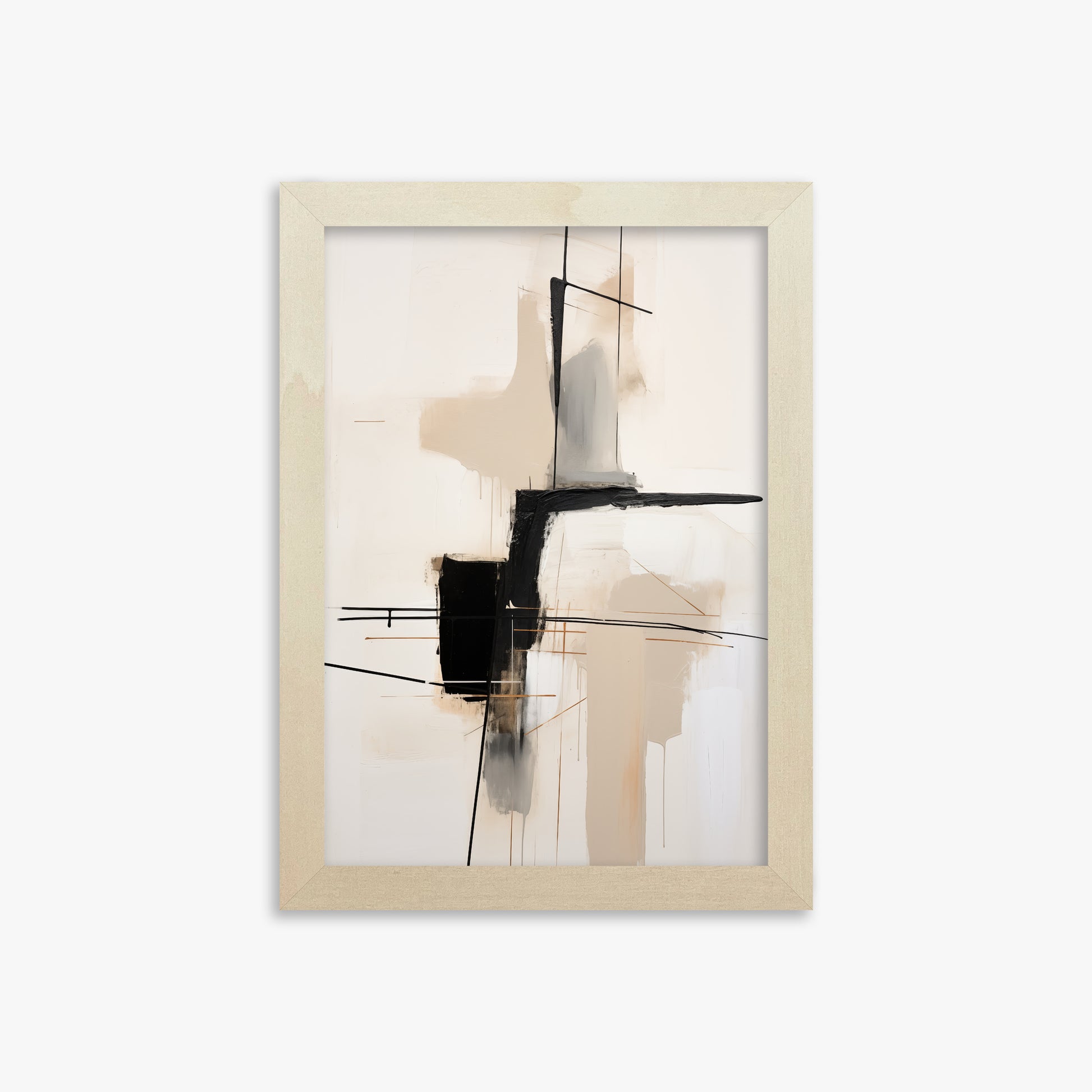 Linear Intersection, 21x30cm Framed Poster With Lime Wood Frame