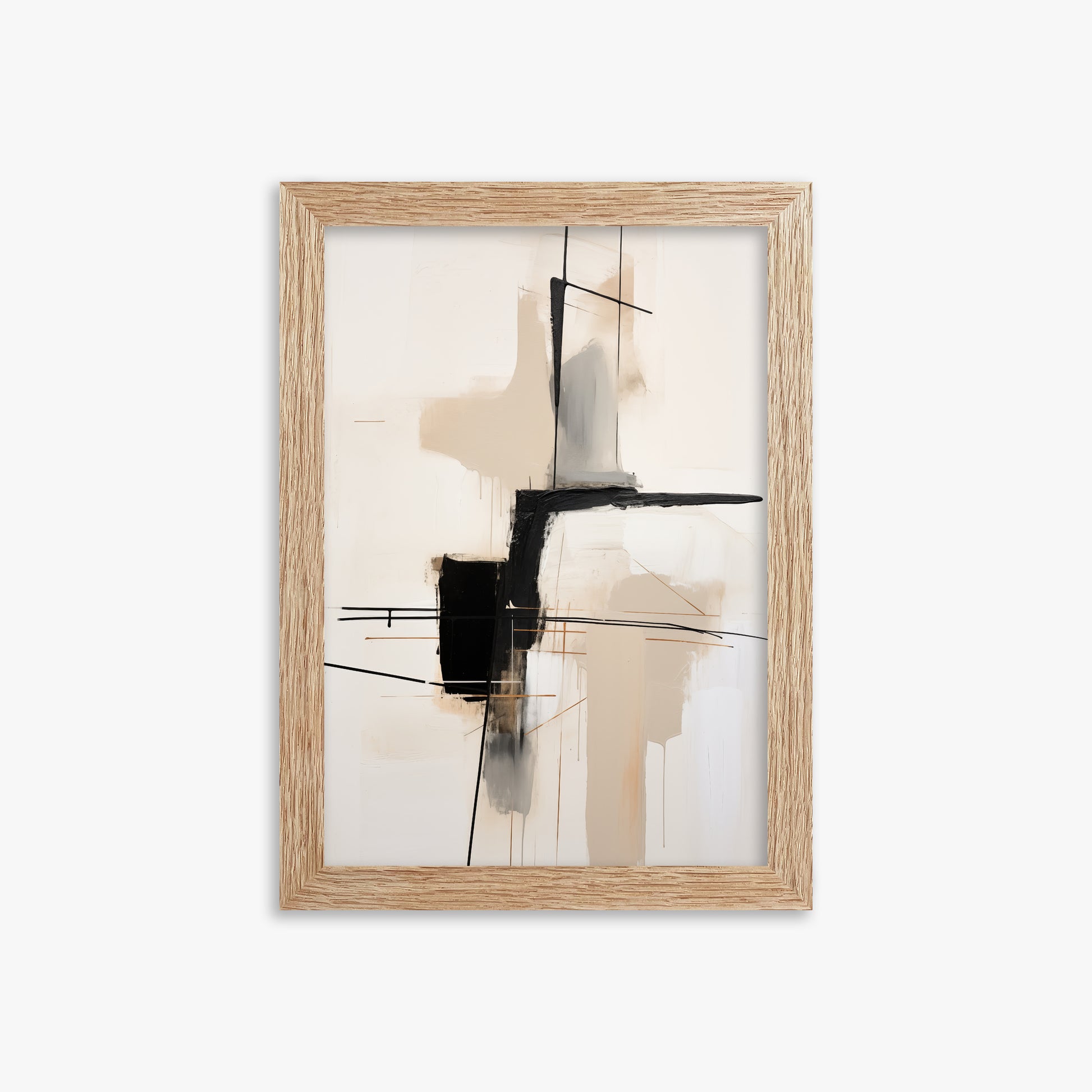 Linear Intersection, 21x30cm Framed Poster With Raw Oak Frame