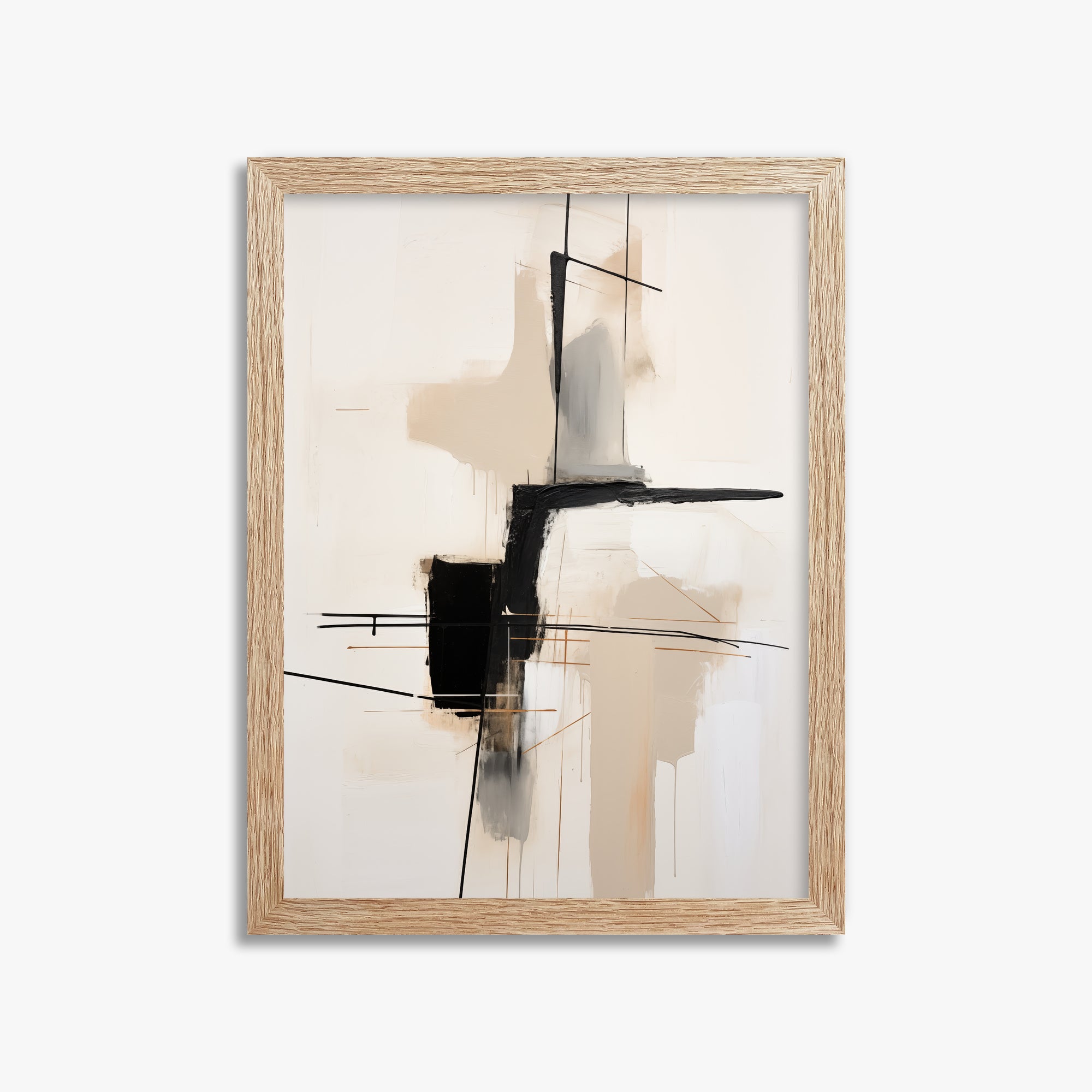 Linear Intersection, 30x40cm Framed Poster With Raw Oak Frame