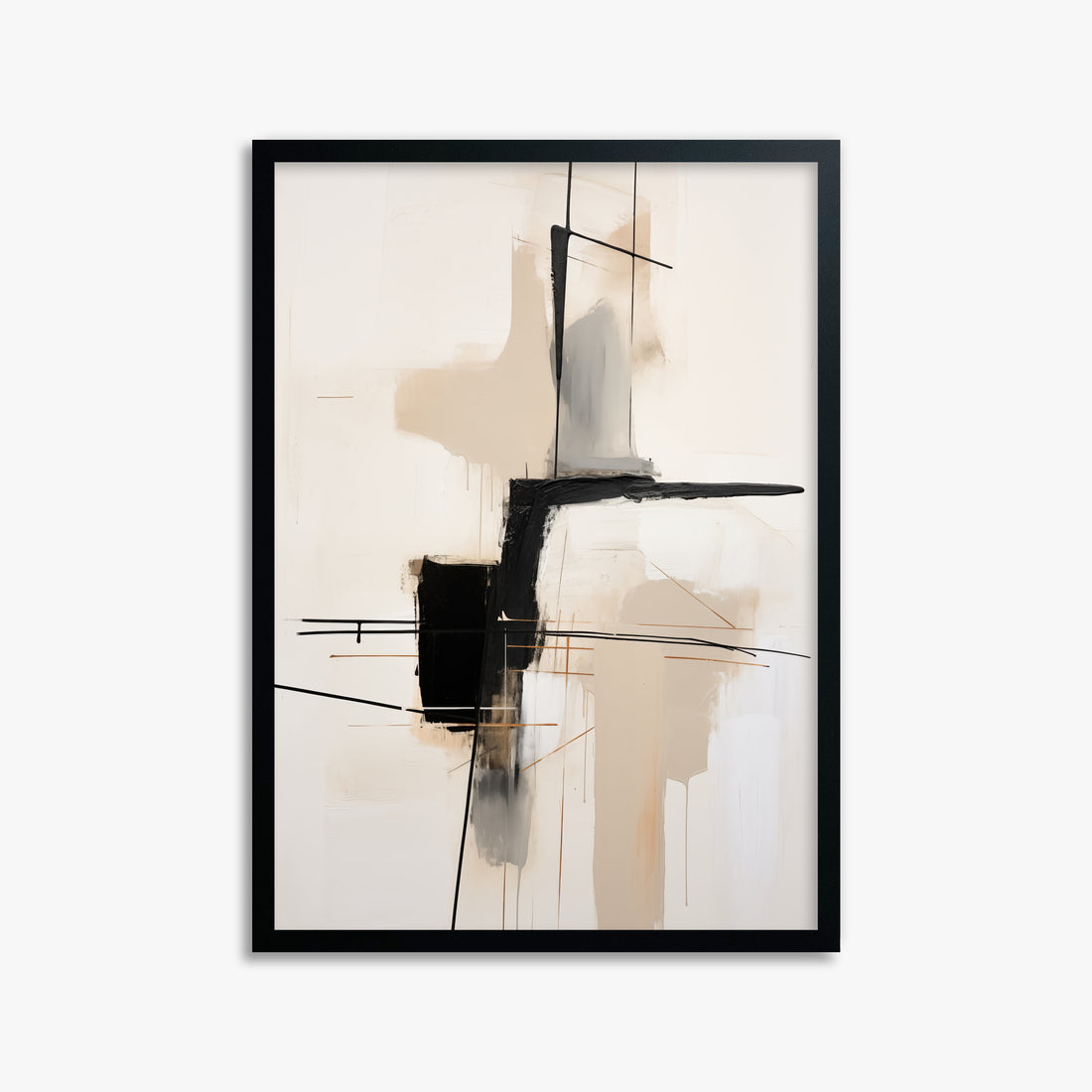 Linear Intersection, 50x70cm Framed Poster With Black Frame