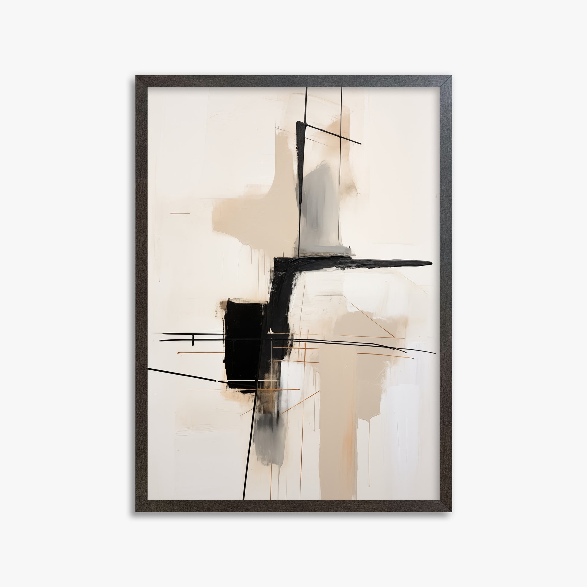 Linear Intersection, 50x70cm Framed Poster With Espresso Frame
