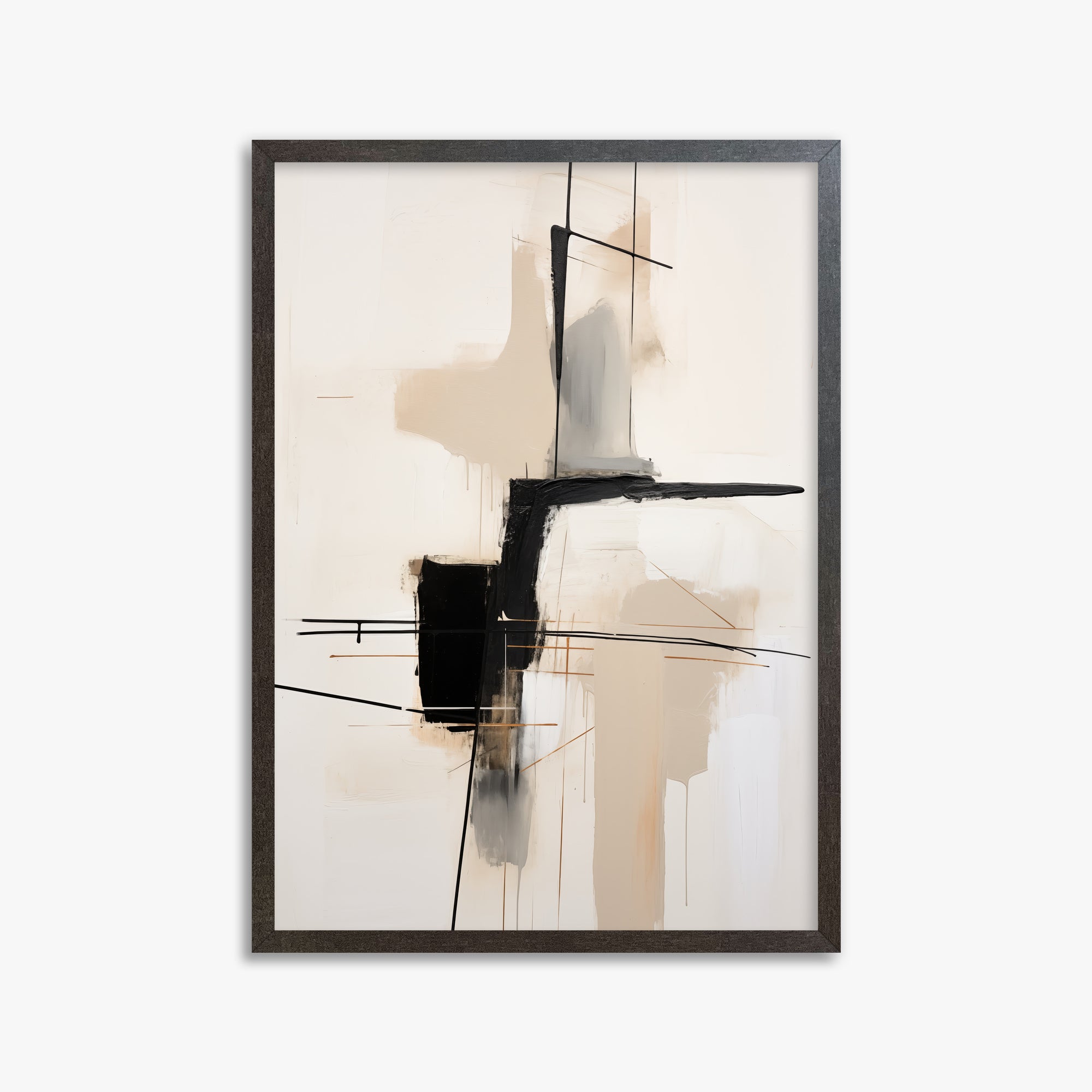 Linear Intersection, 50x70cm Framed Poster With Espresso Frame