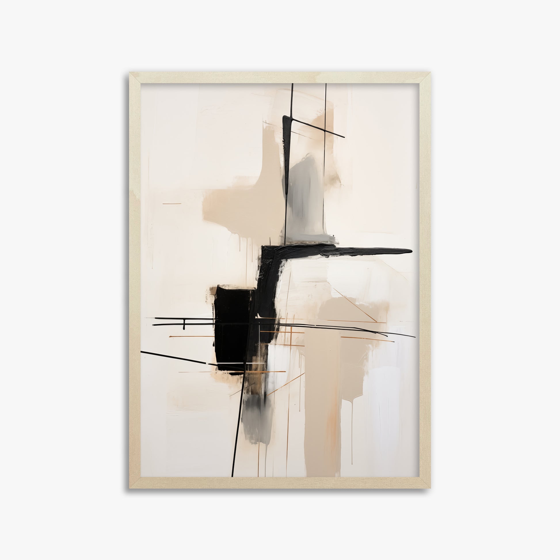 Linear Intersection, 50x70cm Framed Poster With Lime Wood Frame