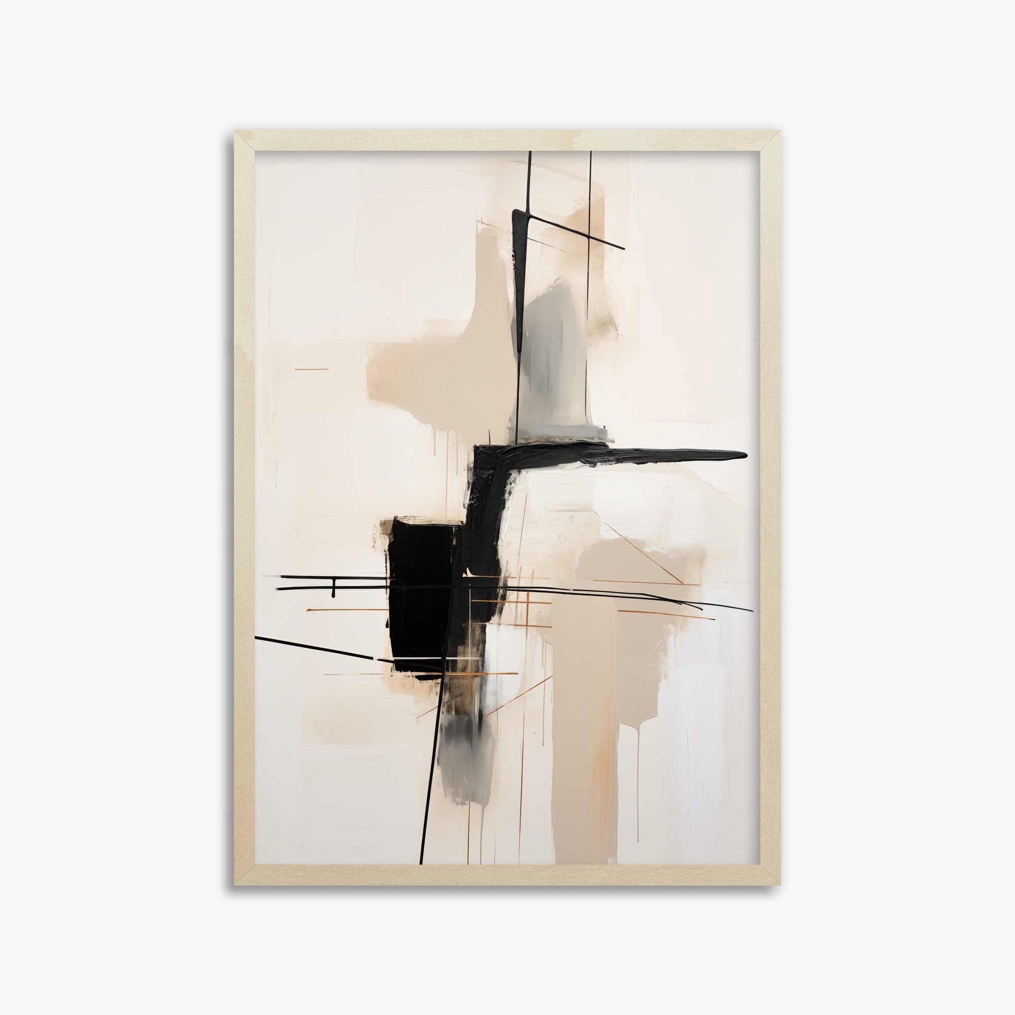 Linear Intersection, 50x70cm Framed Poster With Lime Wood Frame
