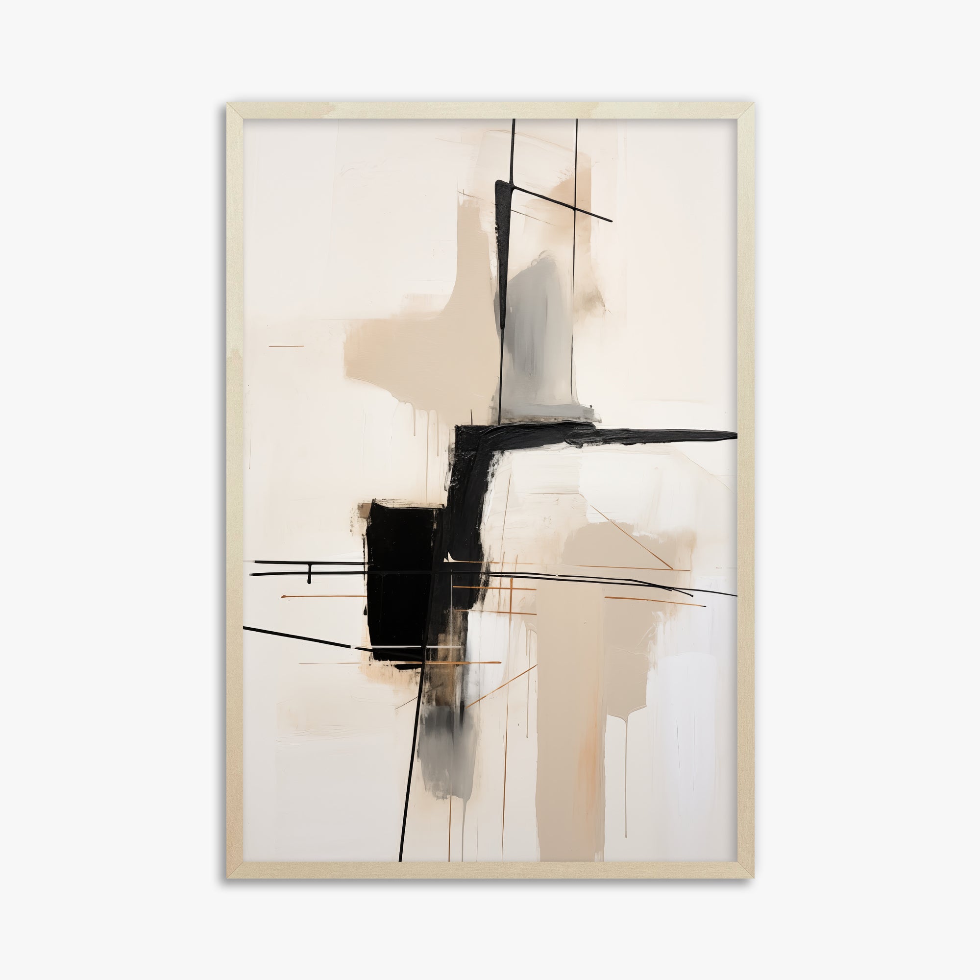Linear Intersection, 61x91cm Framed Poster With Lime Wood Frame