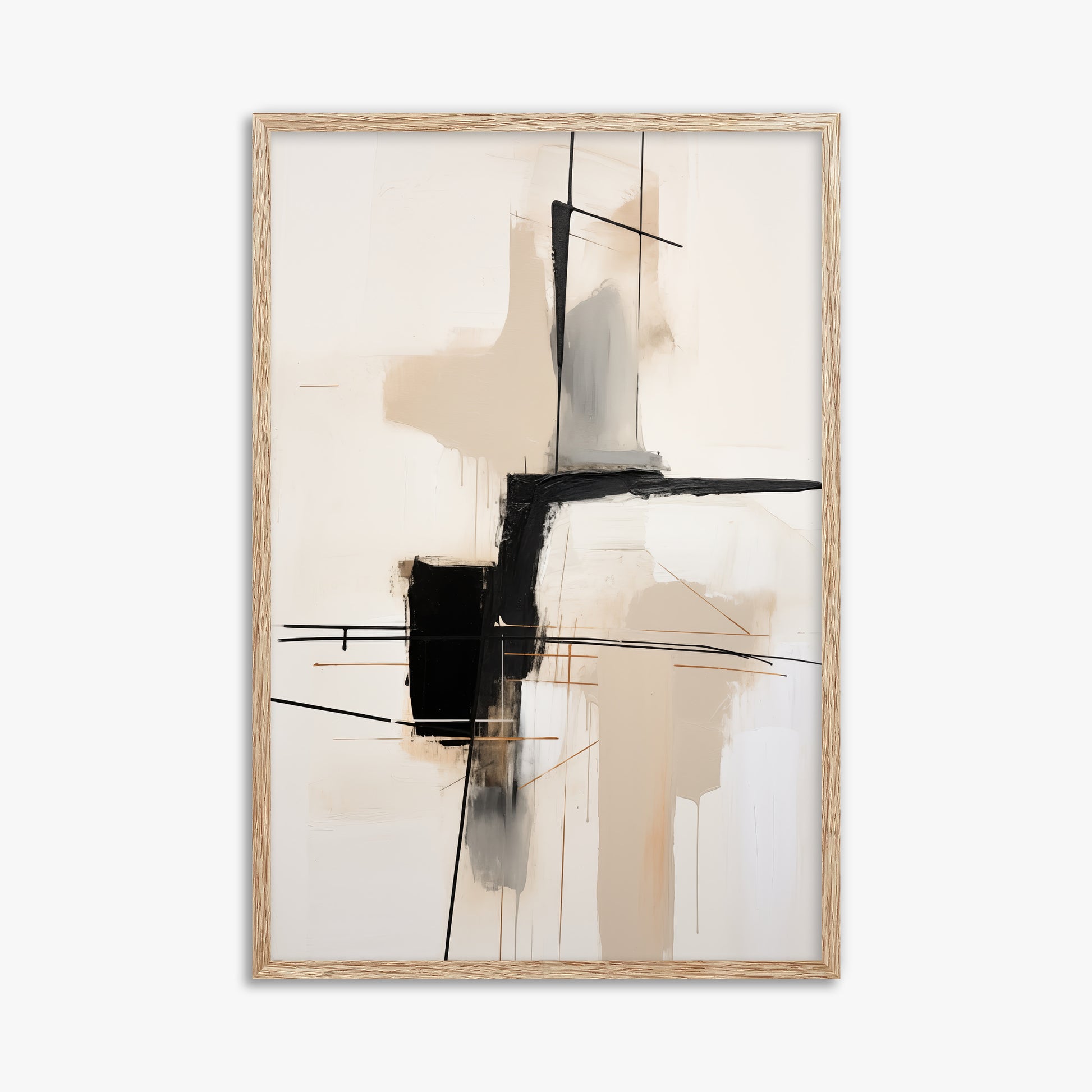 Linear Intersection, 61x91cm Framed Poster With Raw Oak Frame