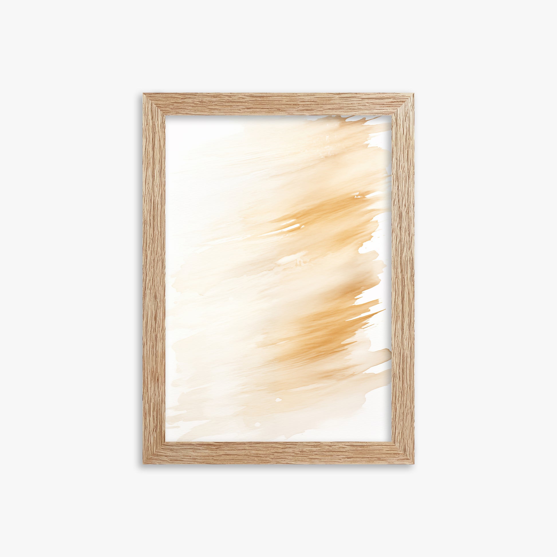 Amber Brush Sweep, 21x30cm Framed Poster With Raw Oak Frame