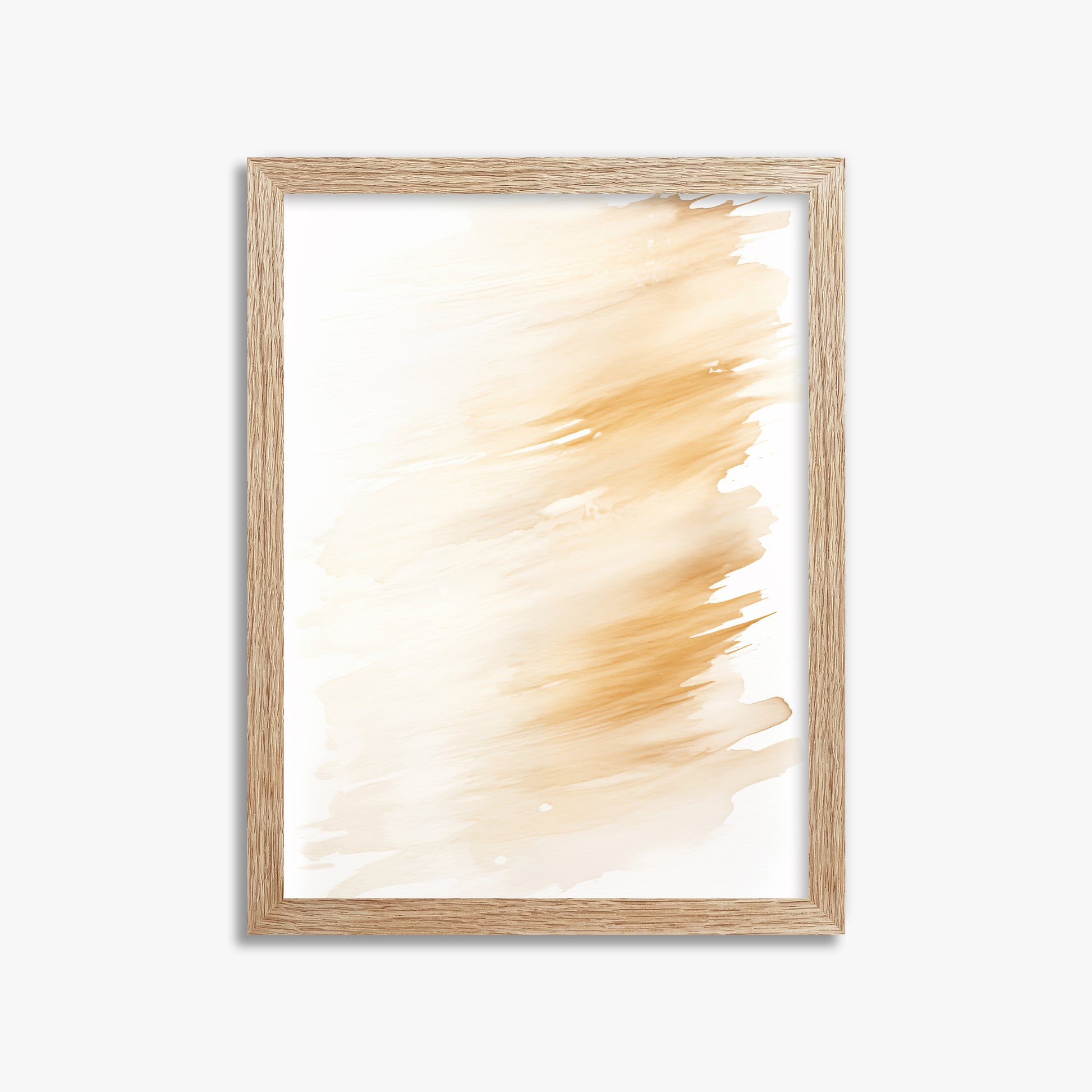 Amber Brush Sweep, 30x40cm Framed Poster With Raw Oak Frame