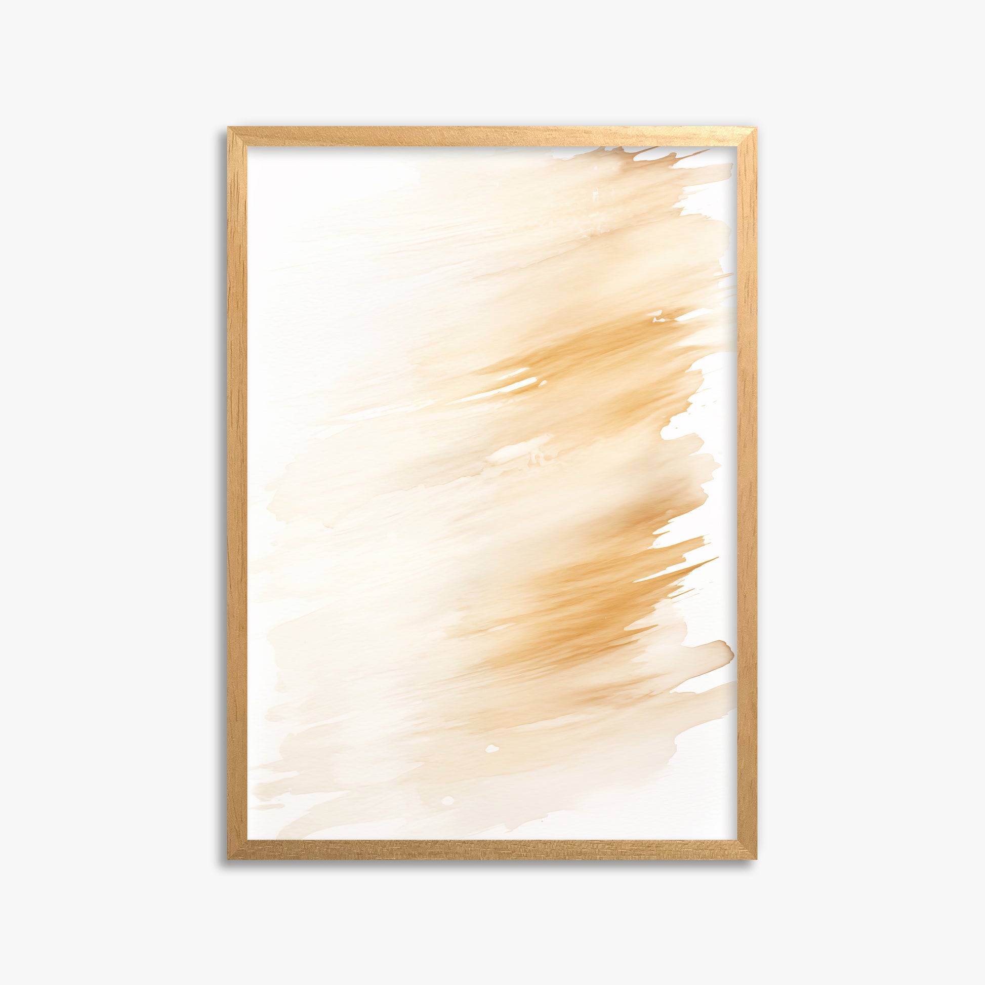 Amber Brush Sweep, 50x70cm Framed Poster With Oak Frame