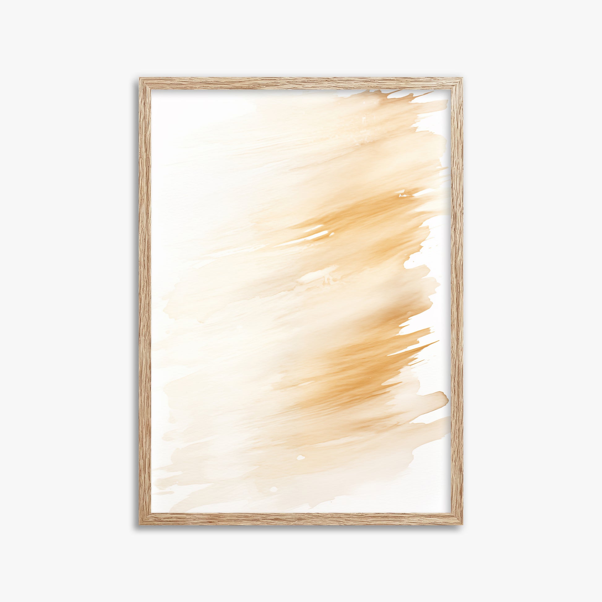 Amber Brush Sweep, 50x70cm Framed Poster With Raw Oak Frame