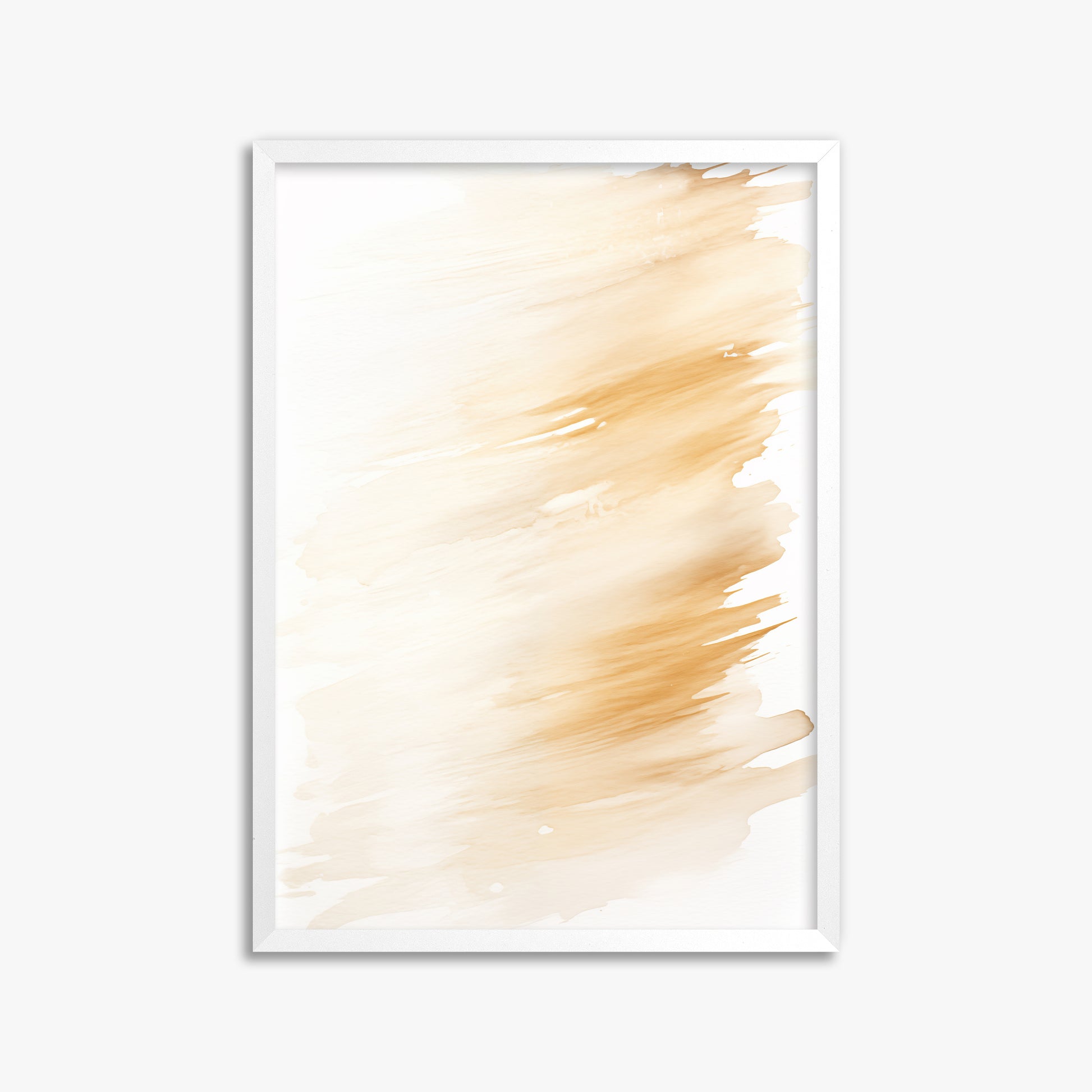 Amber Brush Sweep, 50x70cm Framed Poster With White Frame