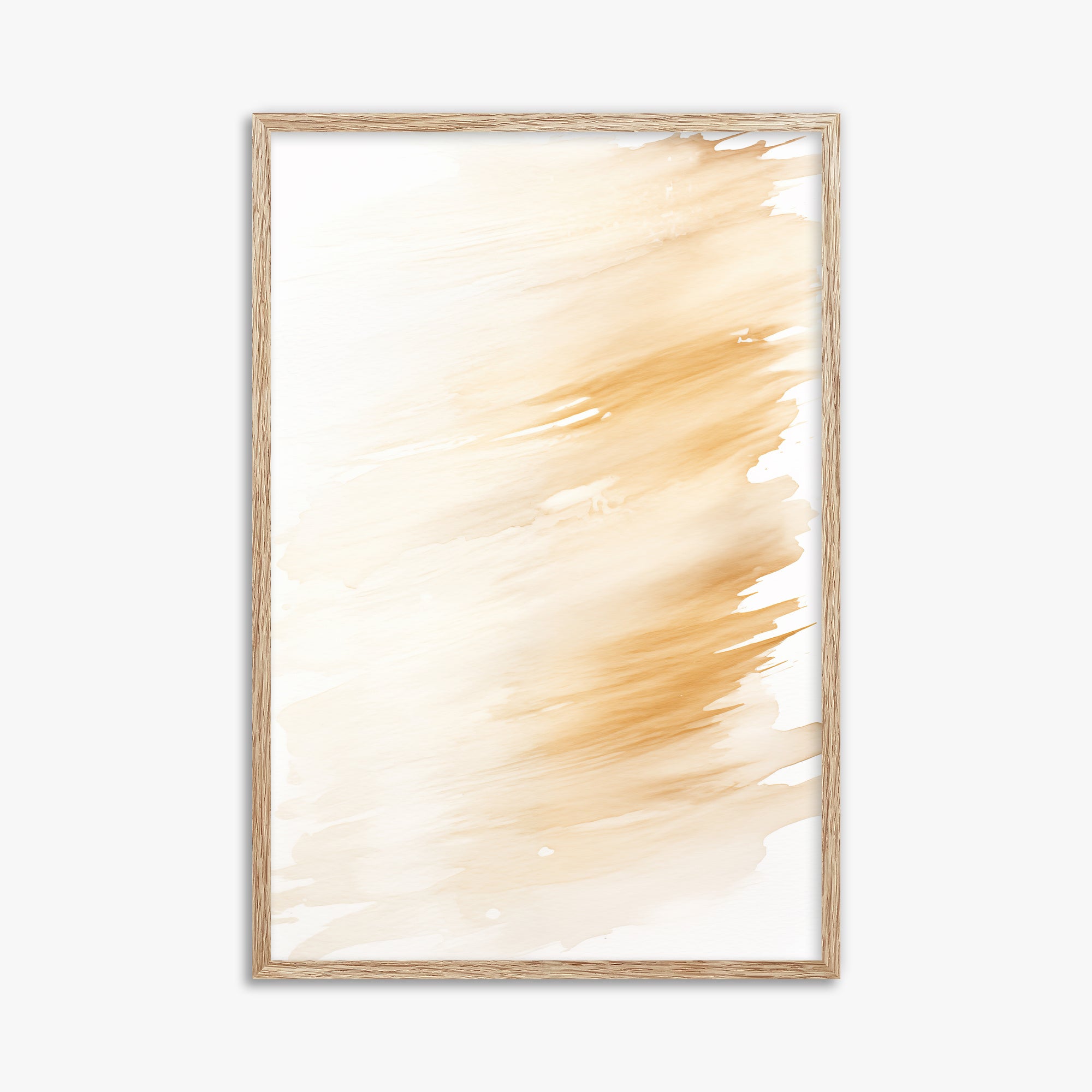 Amber Brush Sweep, 61x91cm Framed Poster With Raw Oak Frame