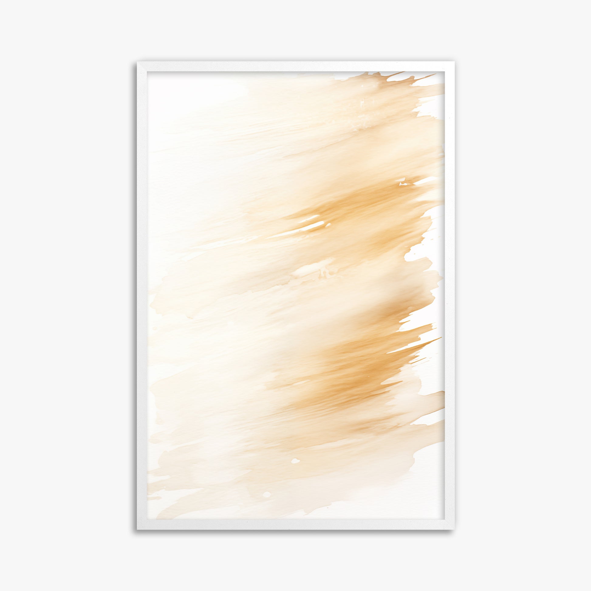 Amber Brush Sweep, 61x91cm Framed Poster With White Frame