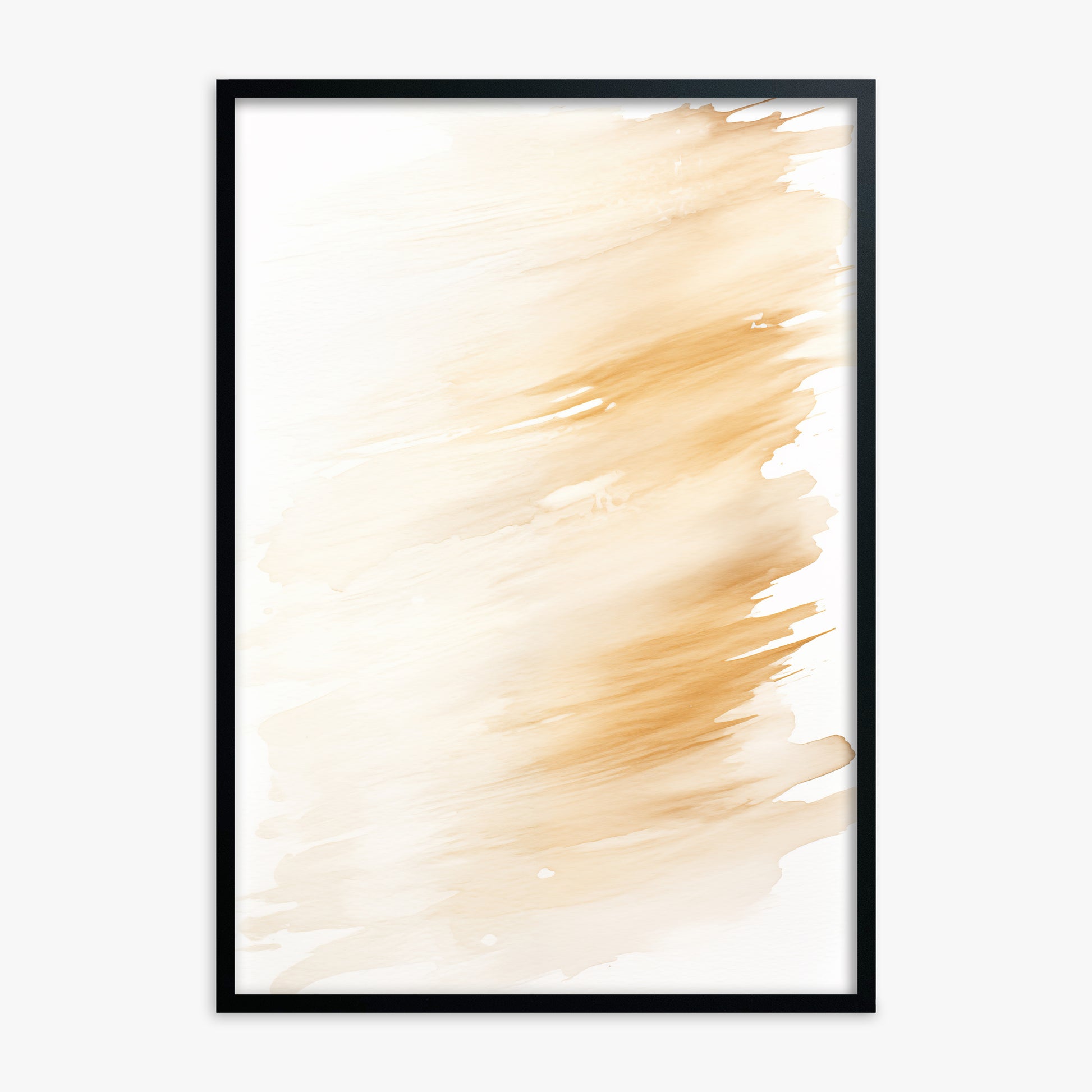 Amber Brush Sweep, Black Framed Poster With Black Frame