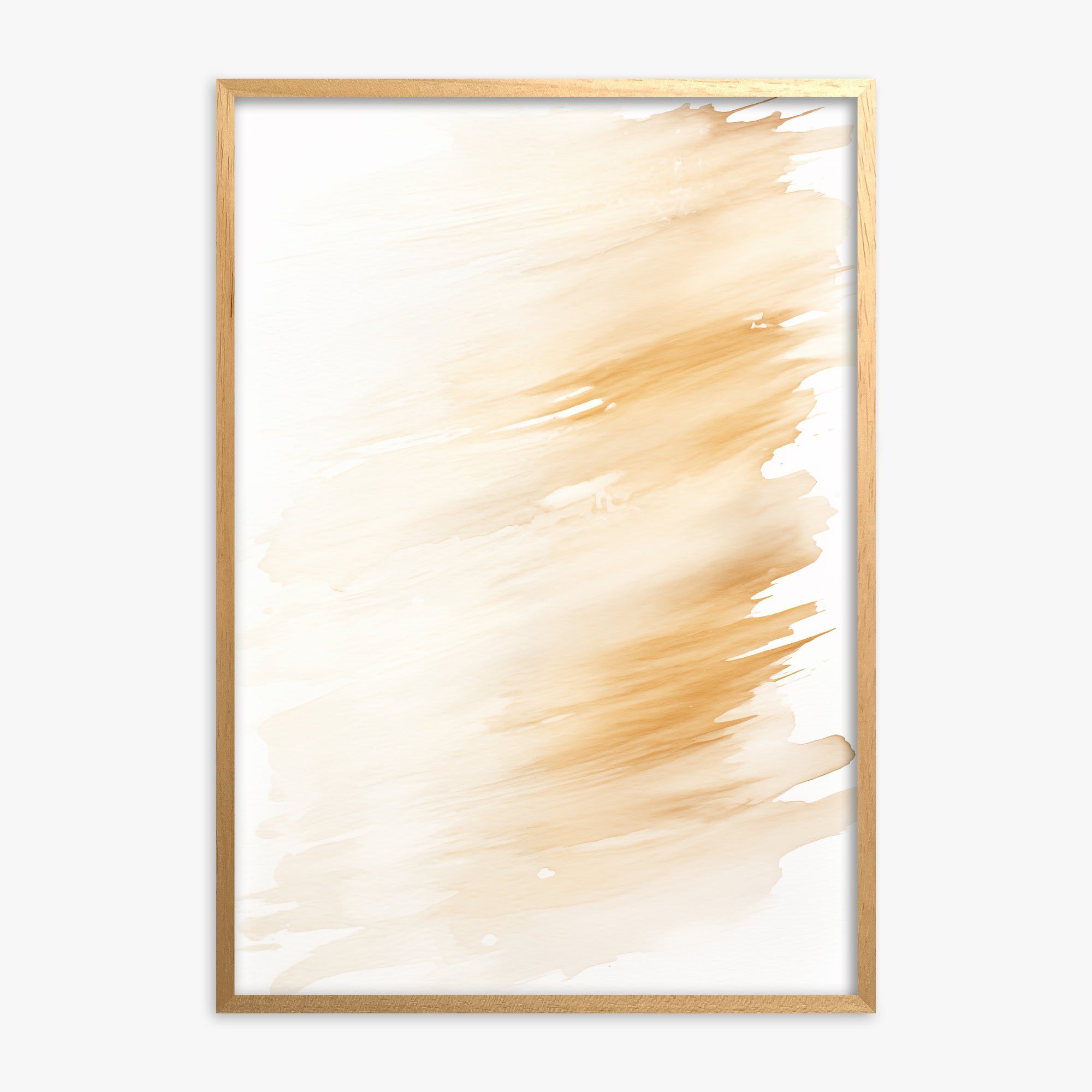 Amber Brush Sweep, Oak Framed Poster With Oak Frame
