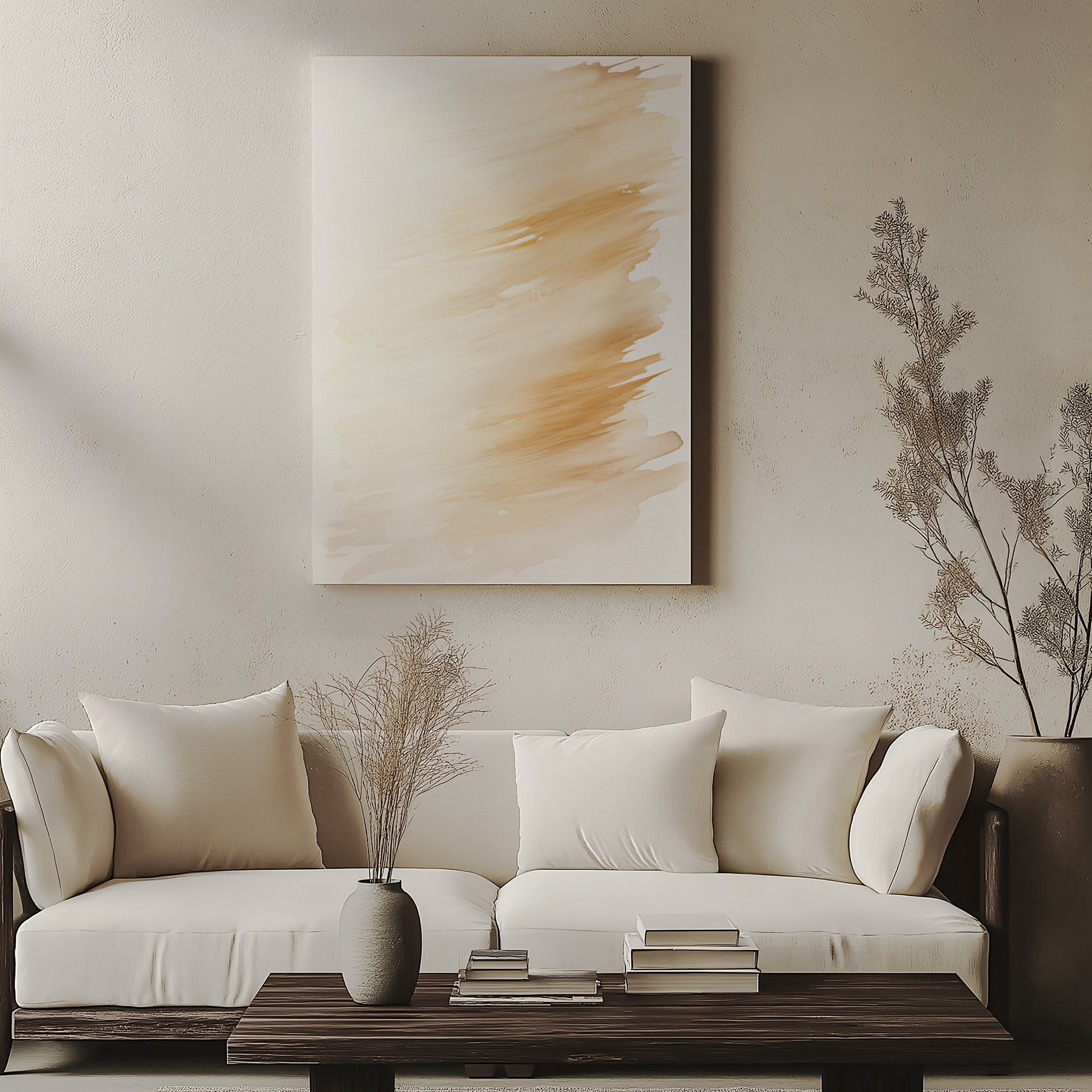 Design Concept No. 57 for Amber Brush Sweep Modern Satin Canvas Poster Art