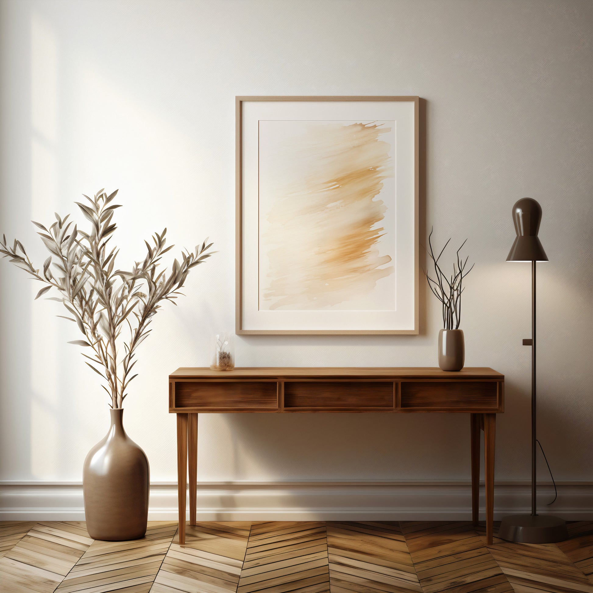 Design Concept No. 37 for Amber Brush Sweep Modern Poster Art