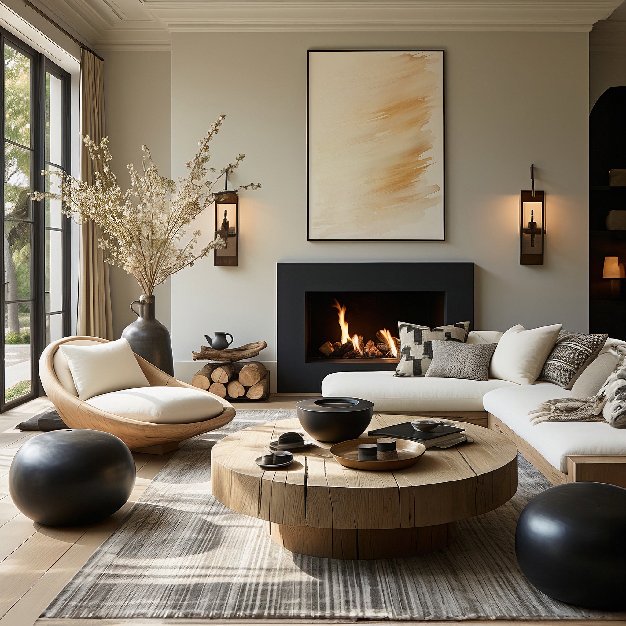 Design Concept No. 39 for Amber Brush Sweep Modern Poster Art