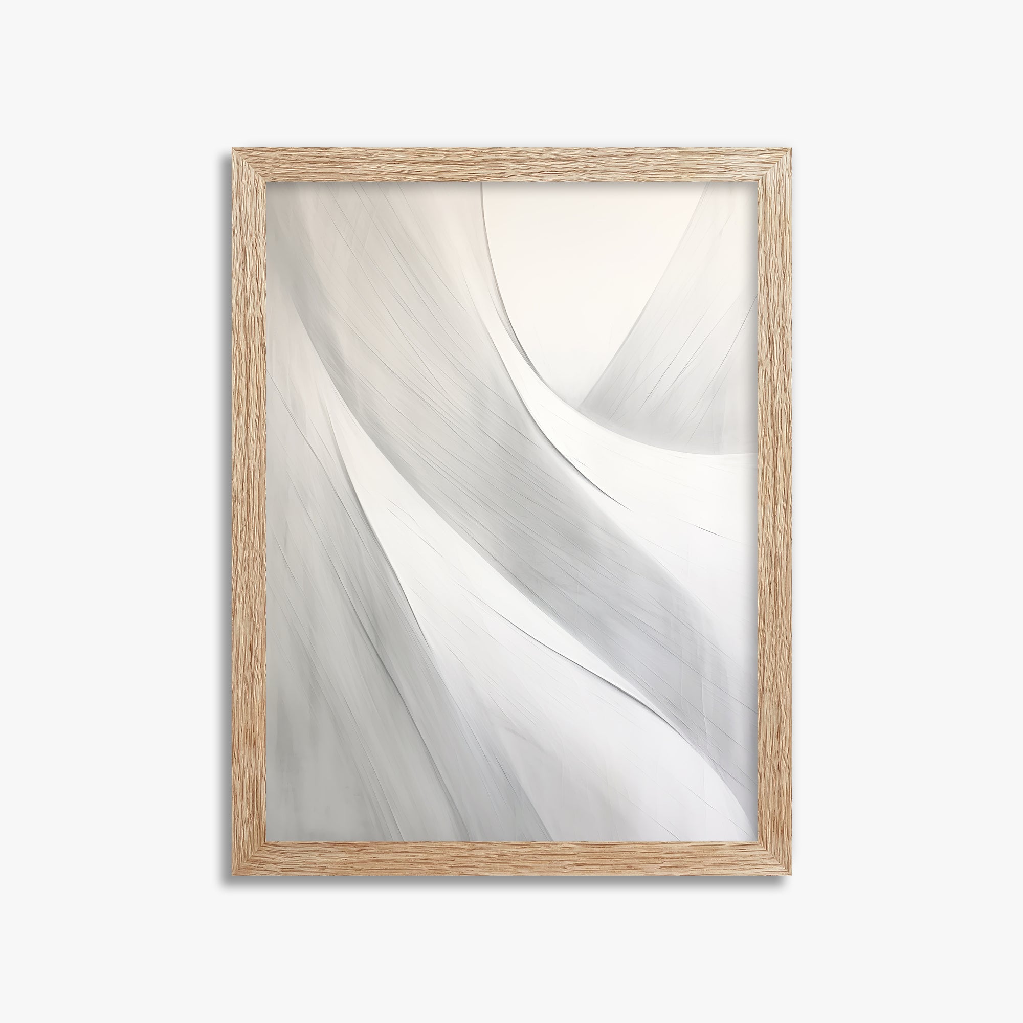 Silk Flow Curves, 30x40cm Framed Poster With Raw Oak Frame
