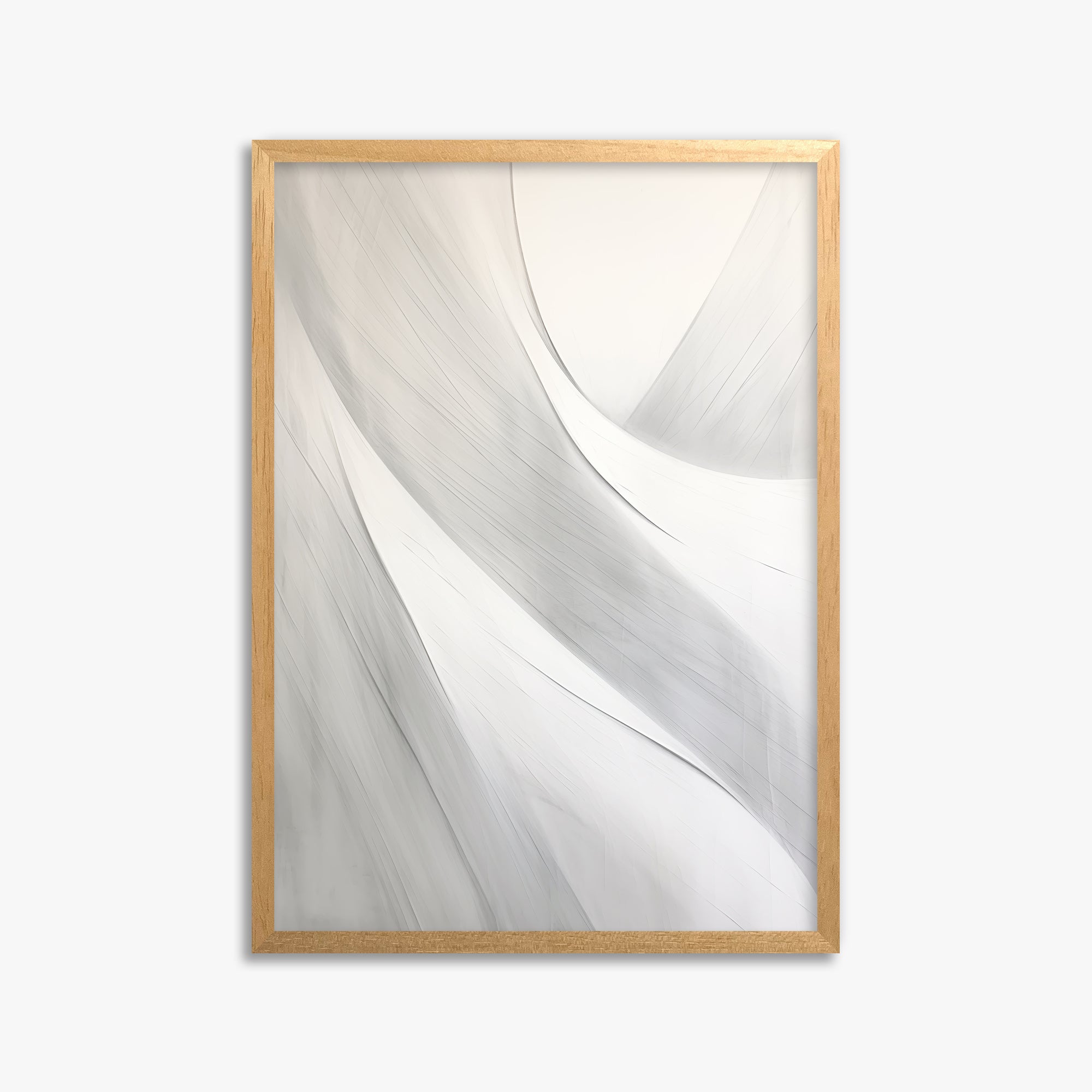 Silk Flow Curves, 50x70cm Framed Poster With Oak Frame