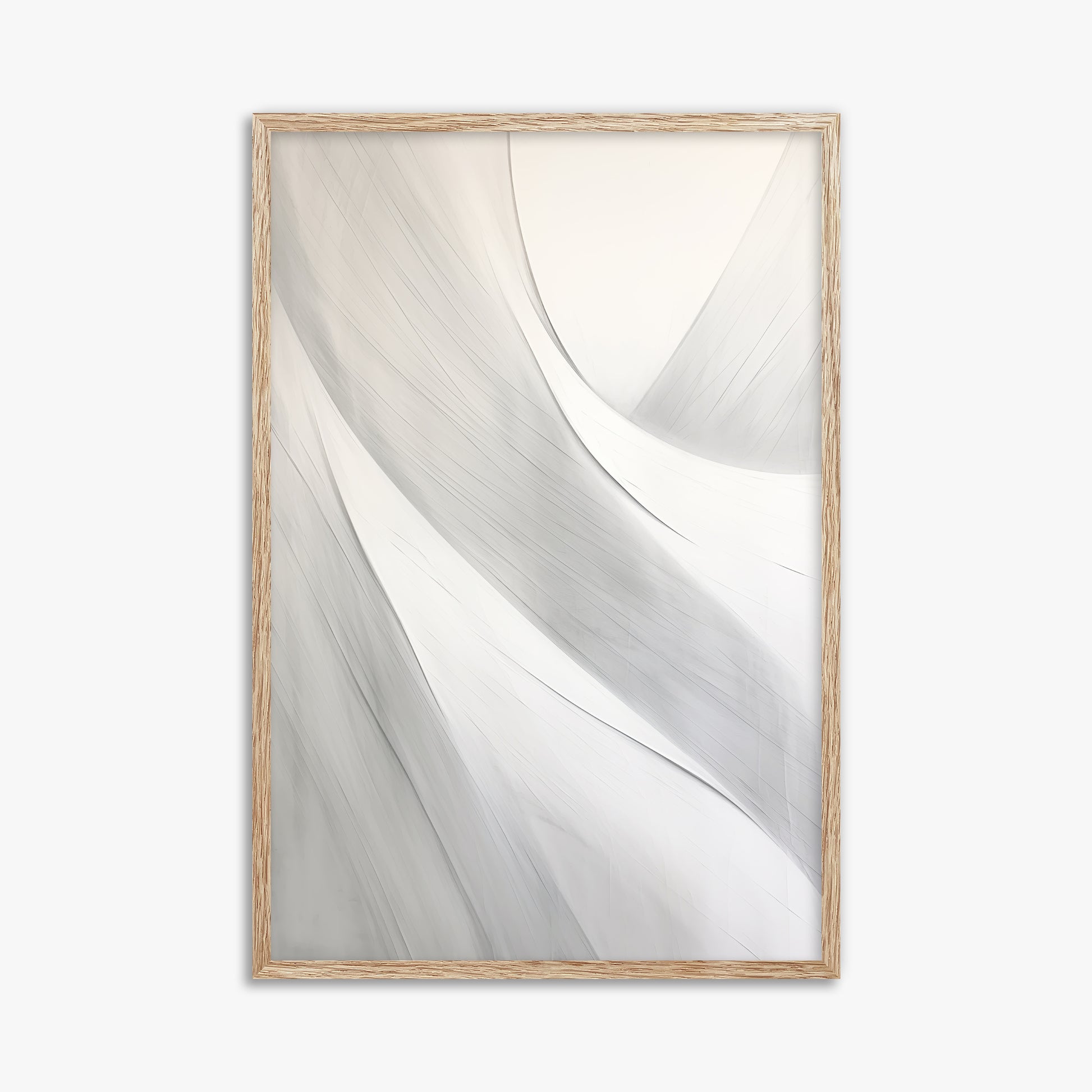 Silk Flow Curves, 61x91cm Framed Poster With Raw Oak Frame