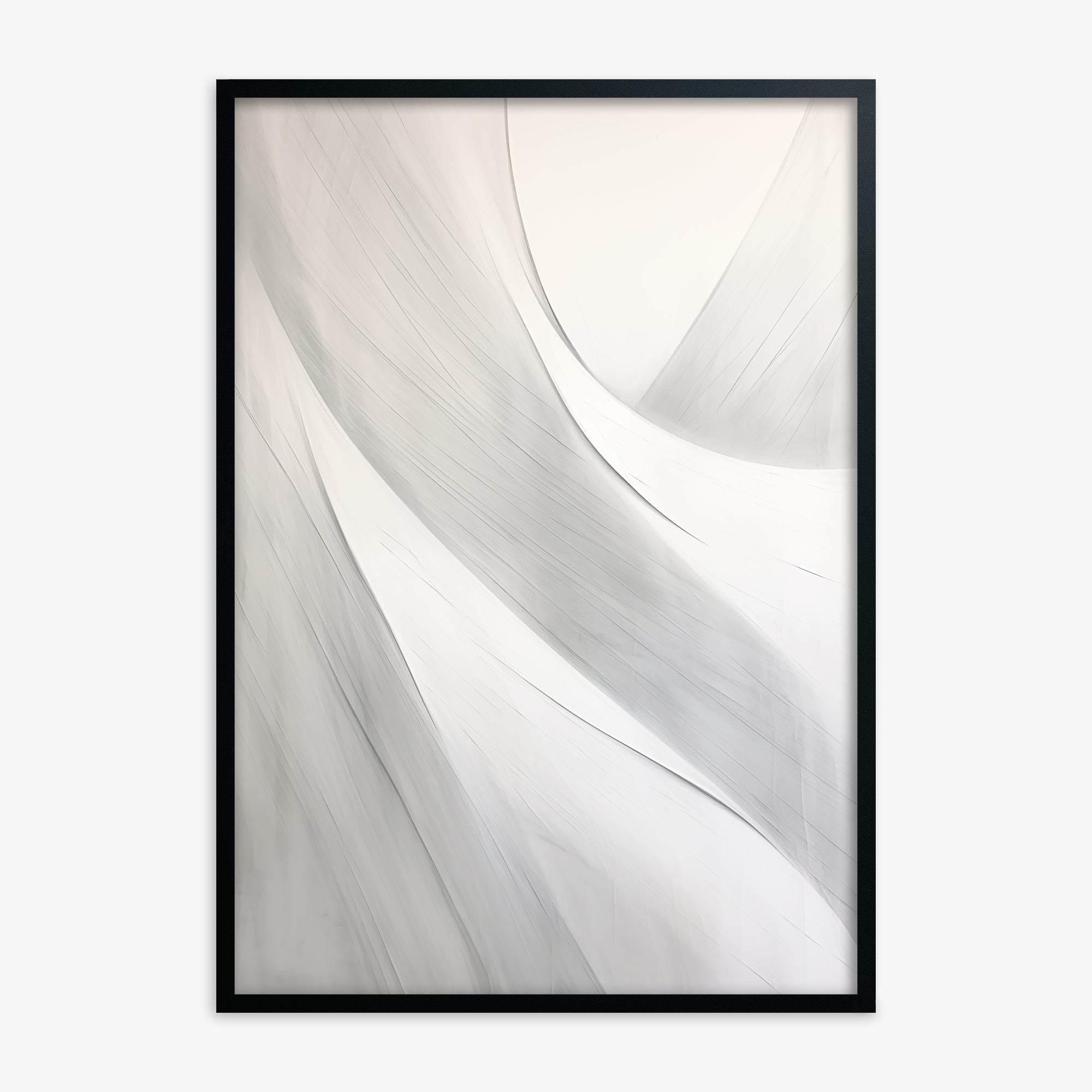 Silk Flow Curves, Black Framed Poster With Black Frame