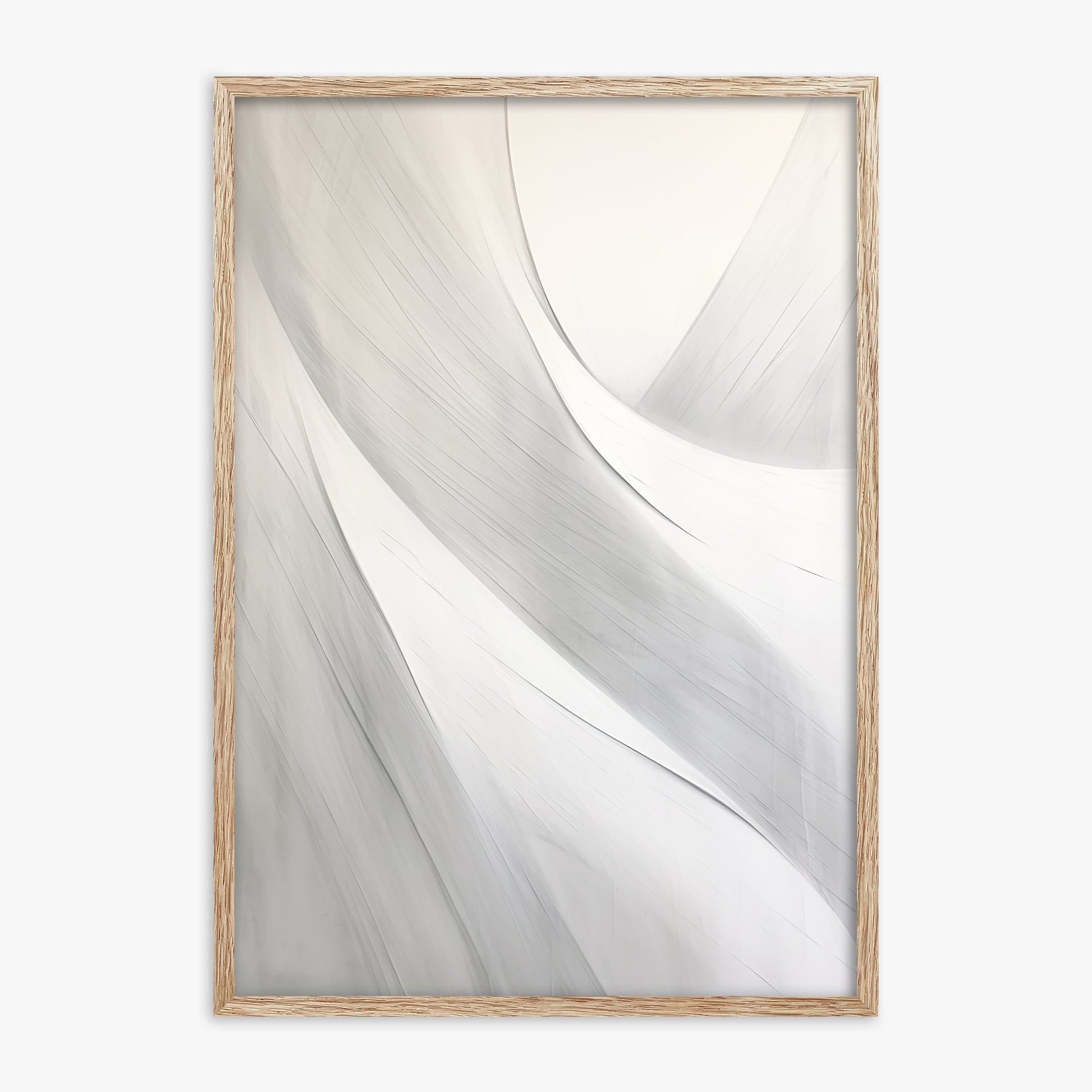 Silk Flow Curves, 70x100cm Framed Poster With Raw Oak Frame