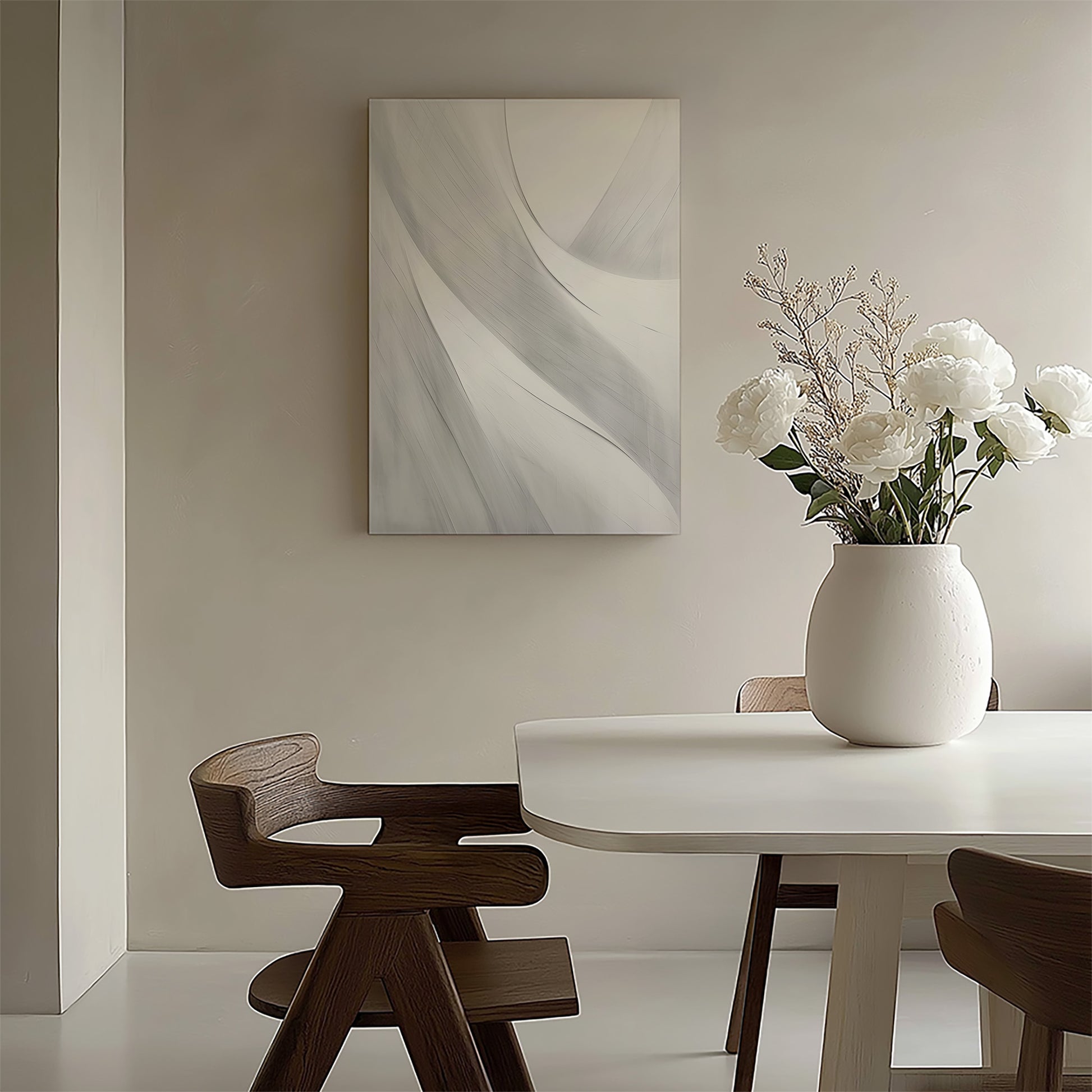Design Concept No. 58 for Silk Flow Curves Modern Satin Canvas Poster Art