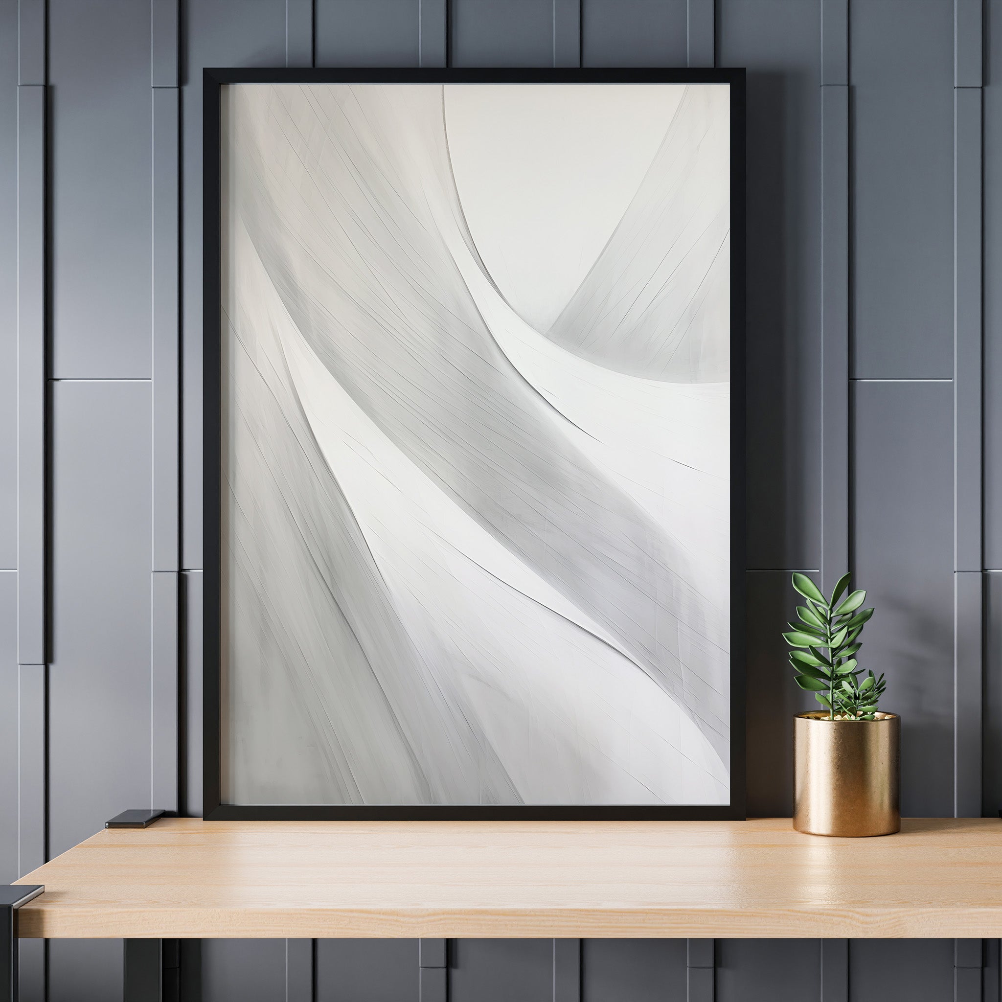Design Concept No. 24 for Silk Flow Curves Modern Poster Art