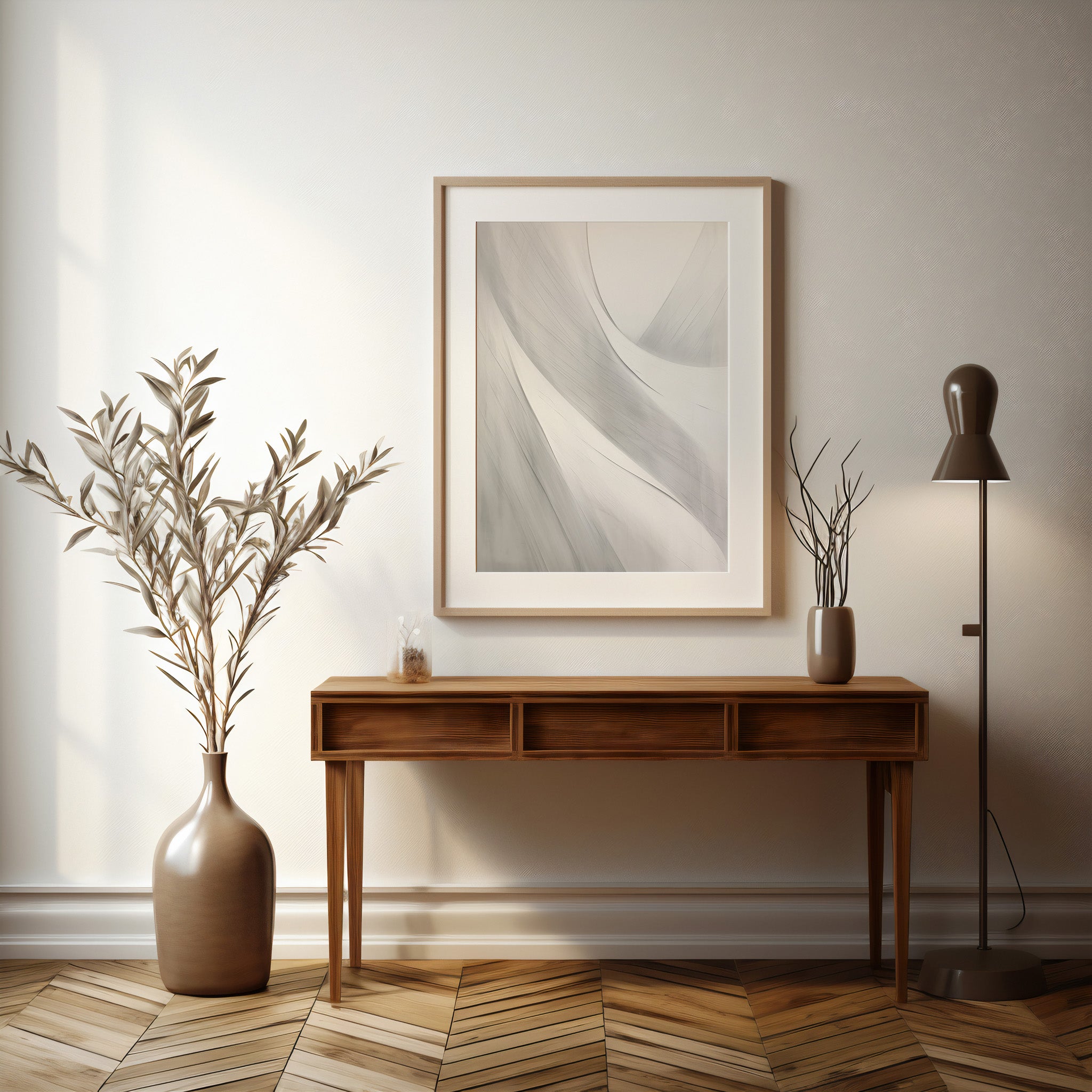Design Concept No. 37 for Silk Flow Curves Modern Poster Art