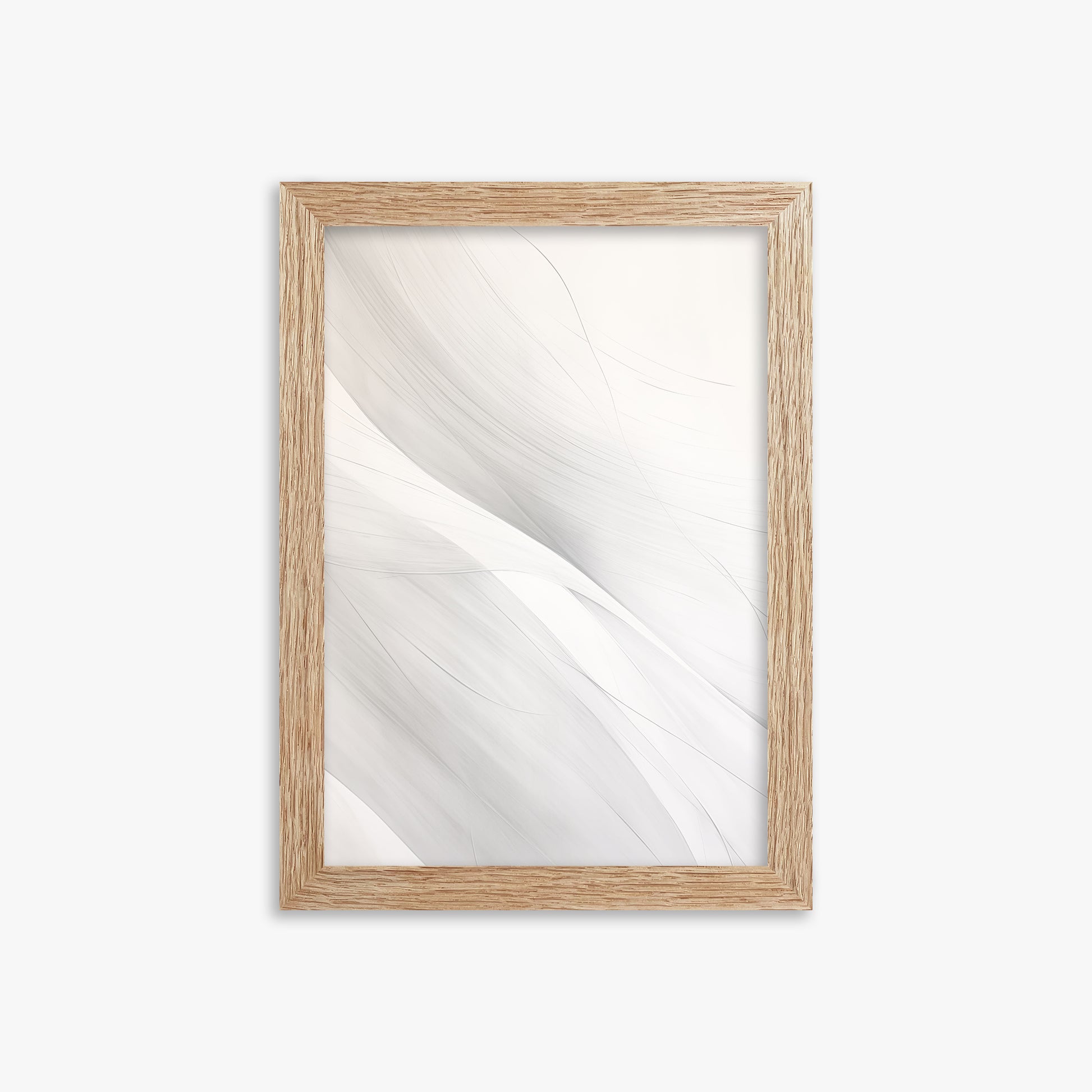Feather Whisper, 21x30cm Framed Poster With Raw Oak Frame
